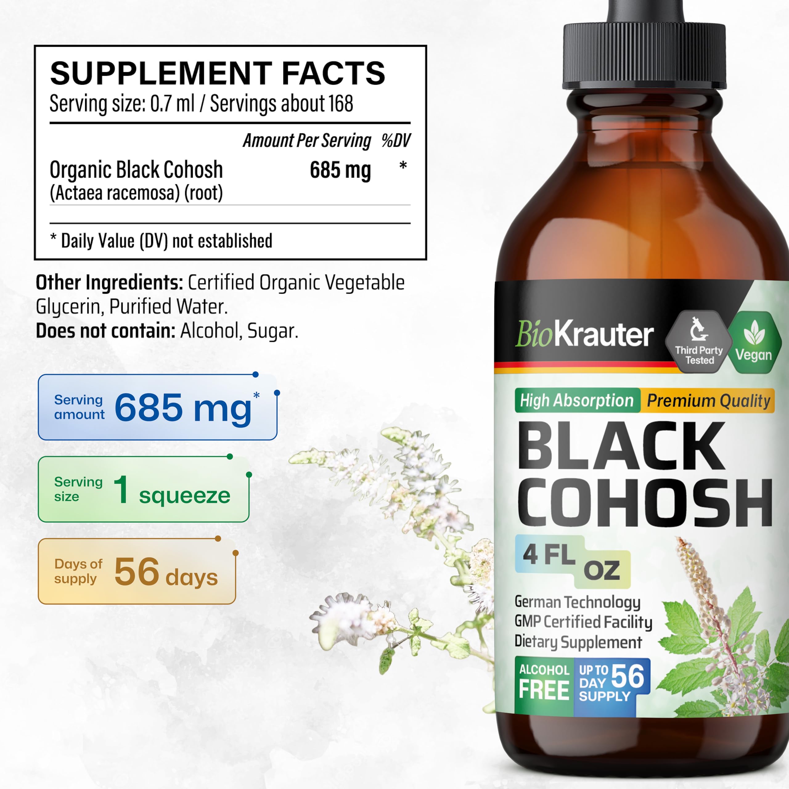 BIO KRAUTER Black Cohosh Root Tincture ingredients list