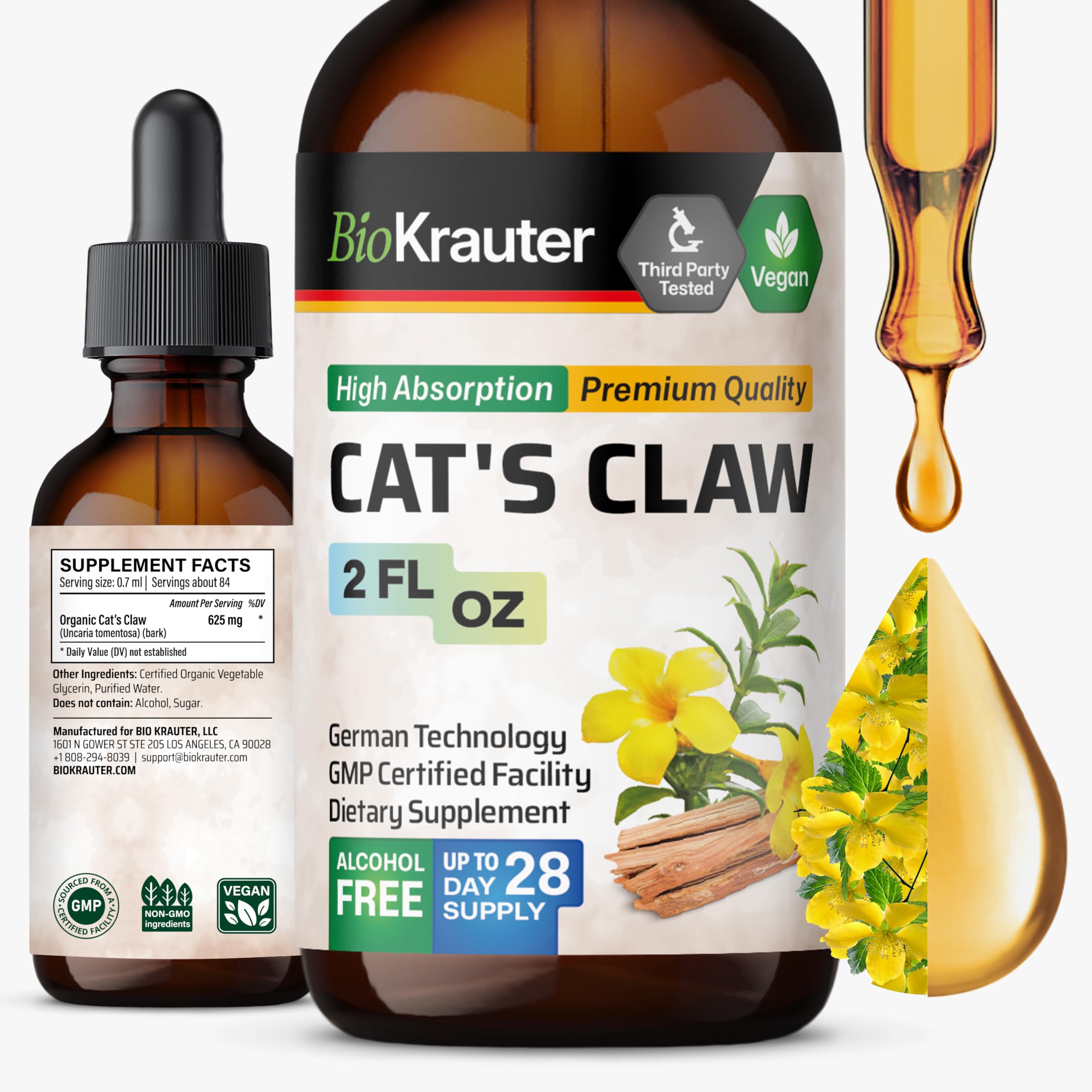 BIO KRAUTER Cat's Claw Tincture 2 fl oz front view