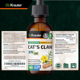 BIO KRAUTER Cat's Claw Tincture back view with dosage instructions