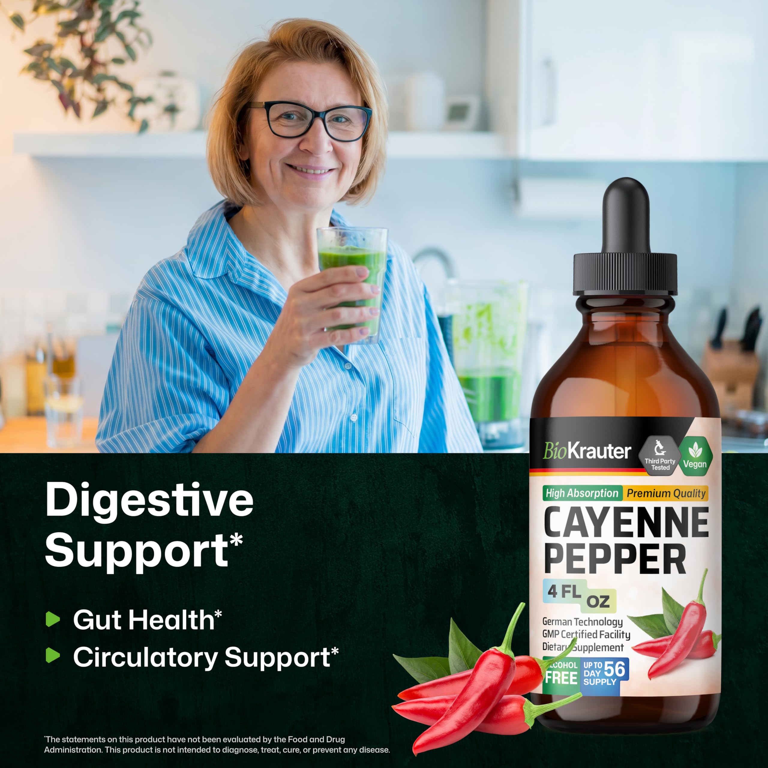 BIO KRAUTER Cayenne Pepper Drops bottle side view