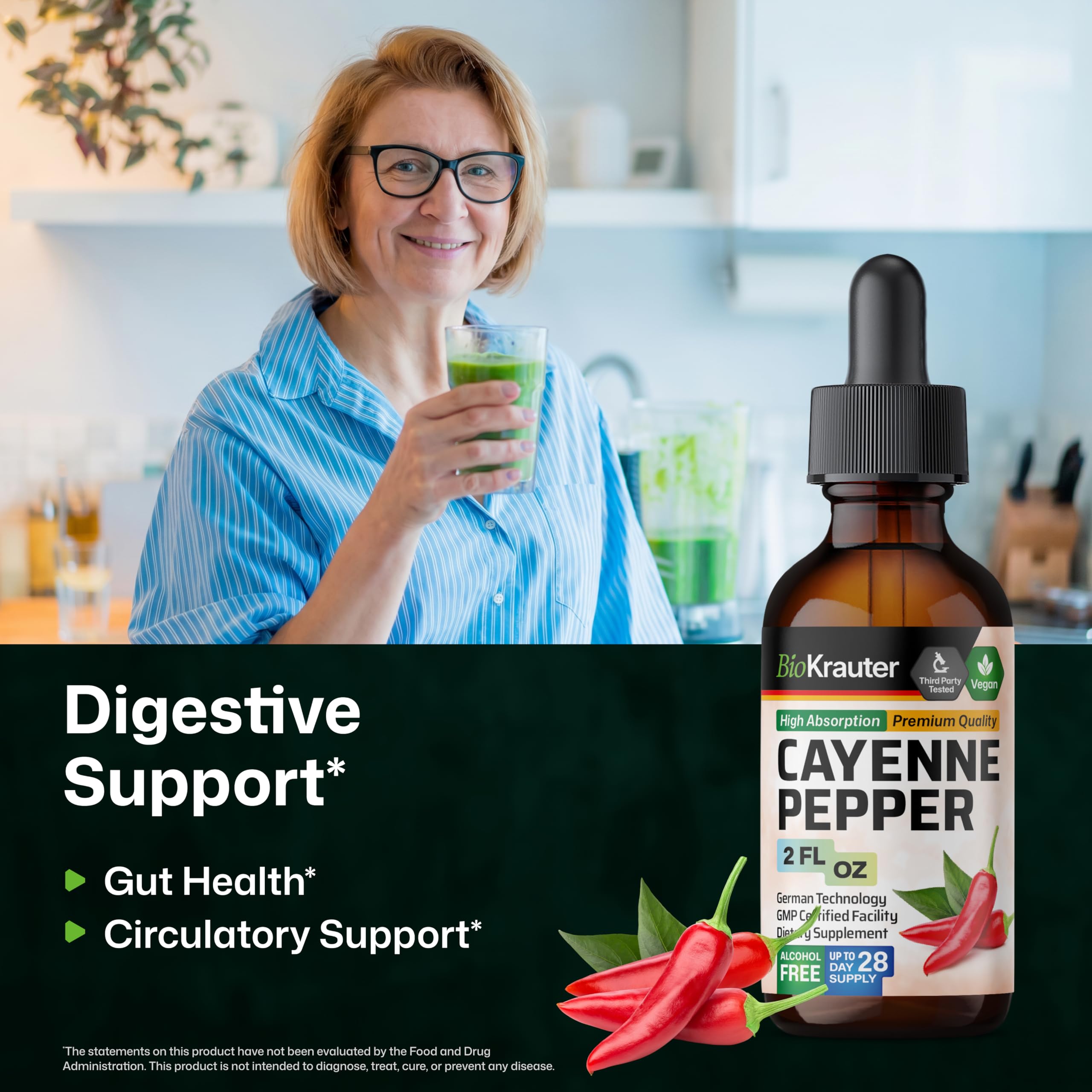 BIO KRAUTER Cayenne Pepper Drops bottle with label