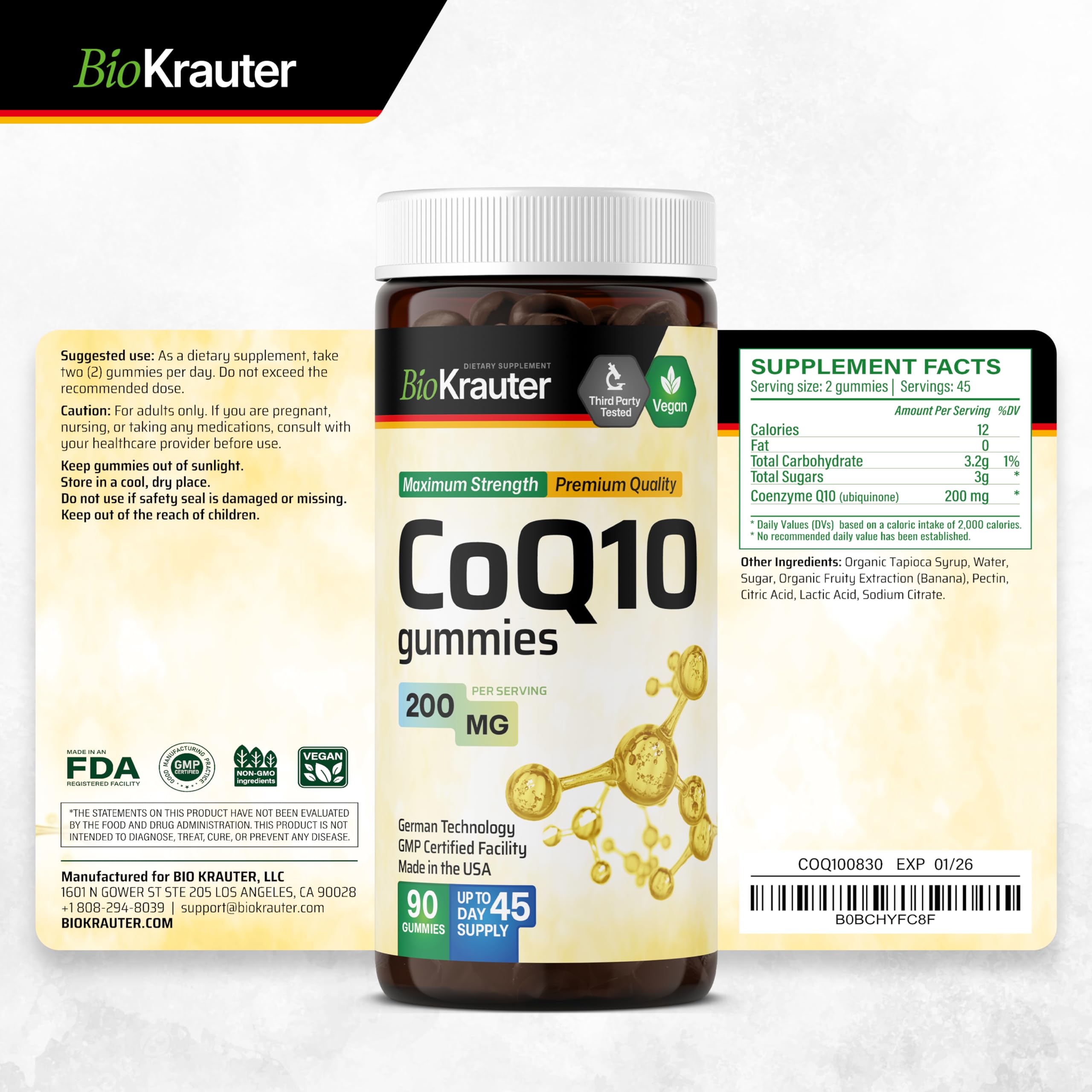 BIO KRAUTER CoQ10 Ubiquinol Gummies 200mg lifestyle scene
