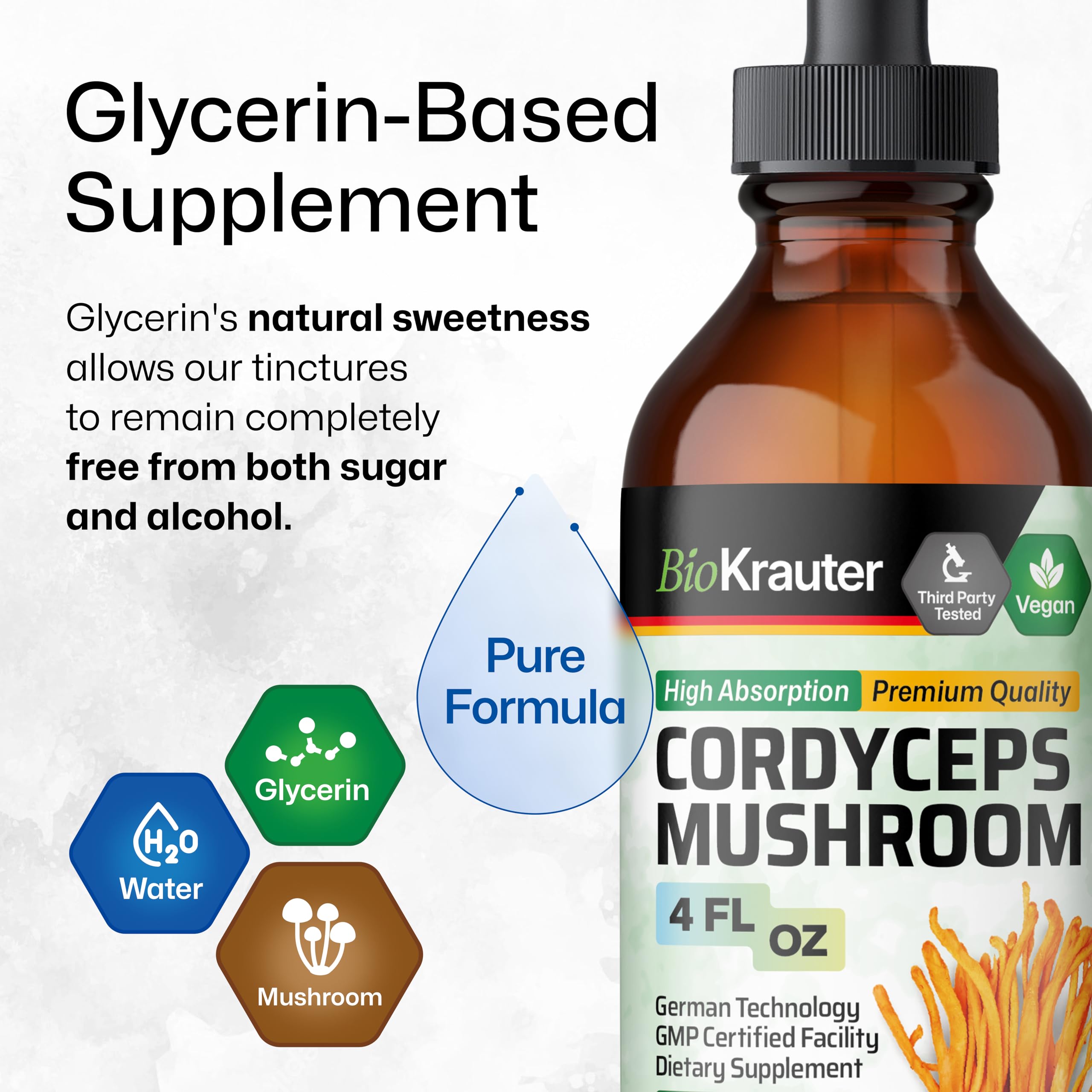 BIO KRAUTER Cordyceps Tincture 270g ingredients list