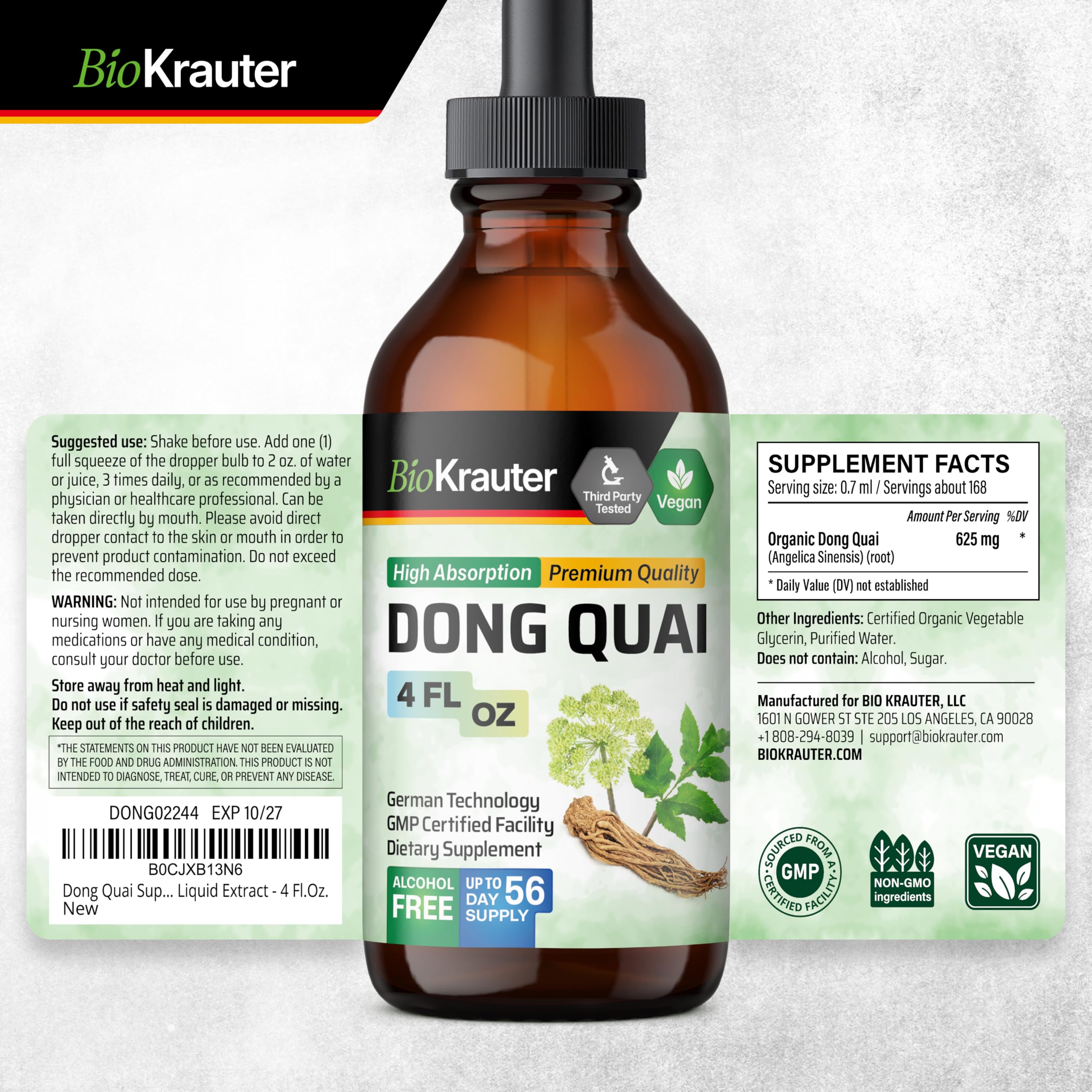 BIO KRAUTER Dong Quai Root Tincture 4 fl oz ingredients list