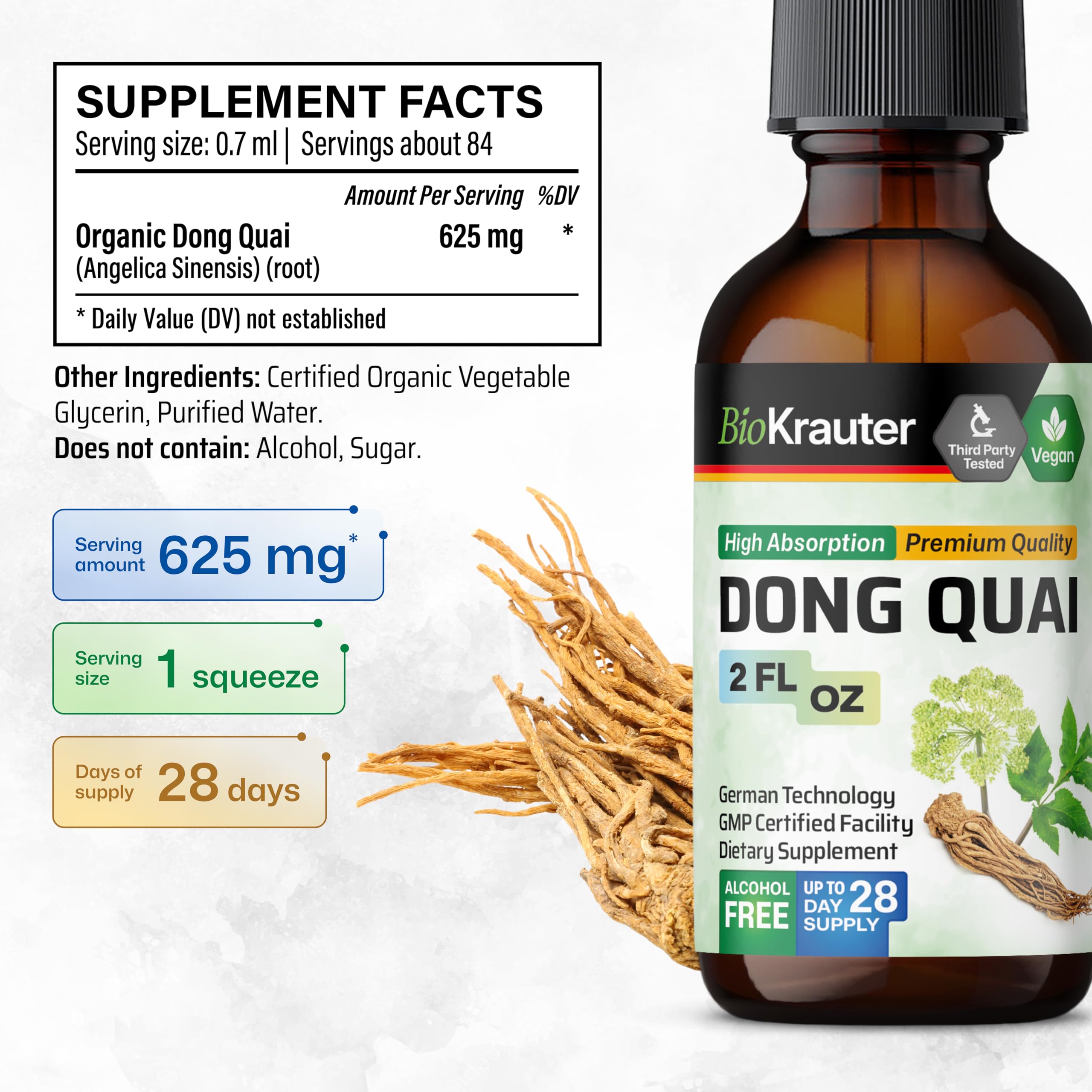BIO KRAUTER Dong Quai Root Tincture with dropper