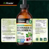 BIO KRAUTER Echinacea Goldenseal Liquid Drops bottle on a wooden table