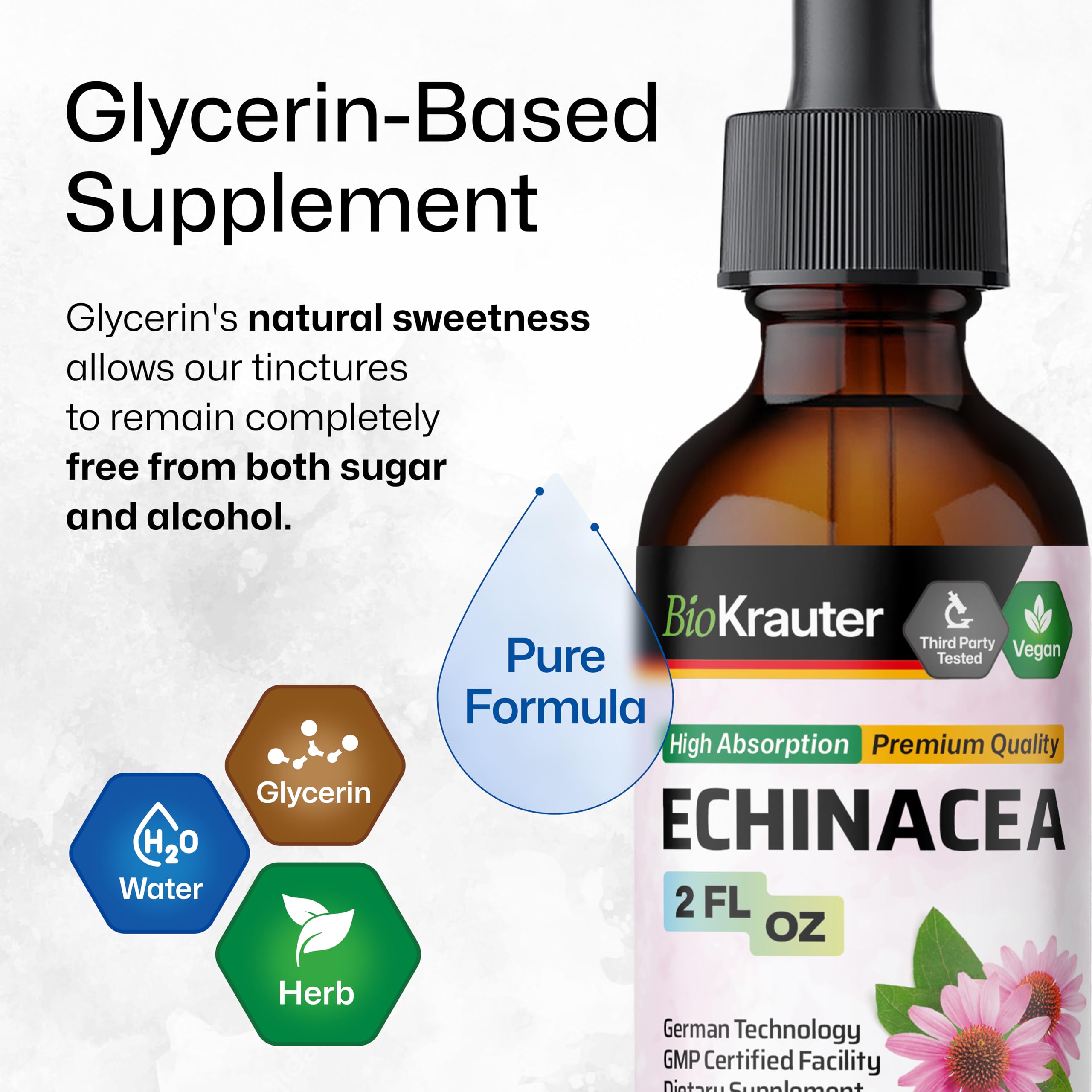 BIO KRAUTER Echinacea Tincture 2 fl oz bottle in kitchen setting