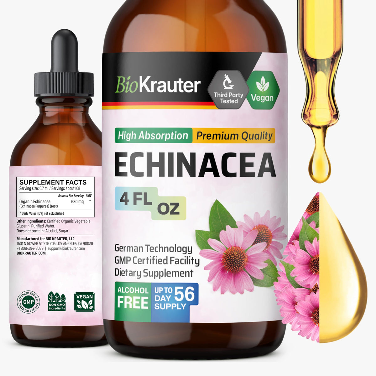 BIO KRAUTER Echinacea Tincture 4 fl oz front view