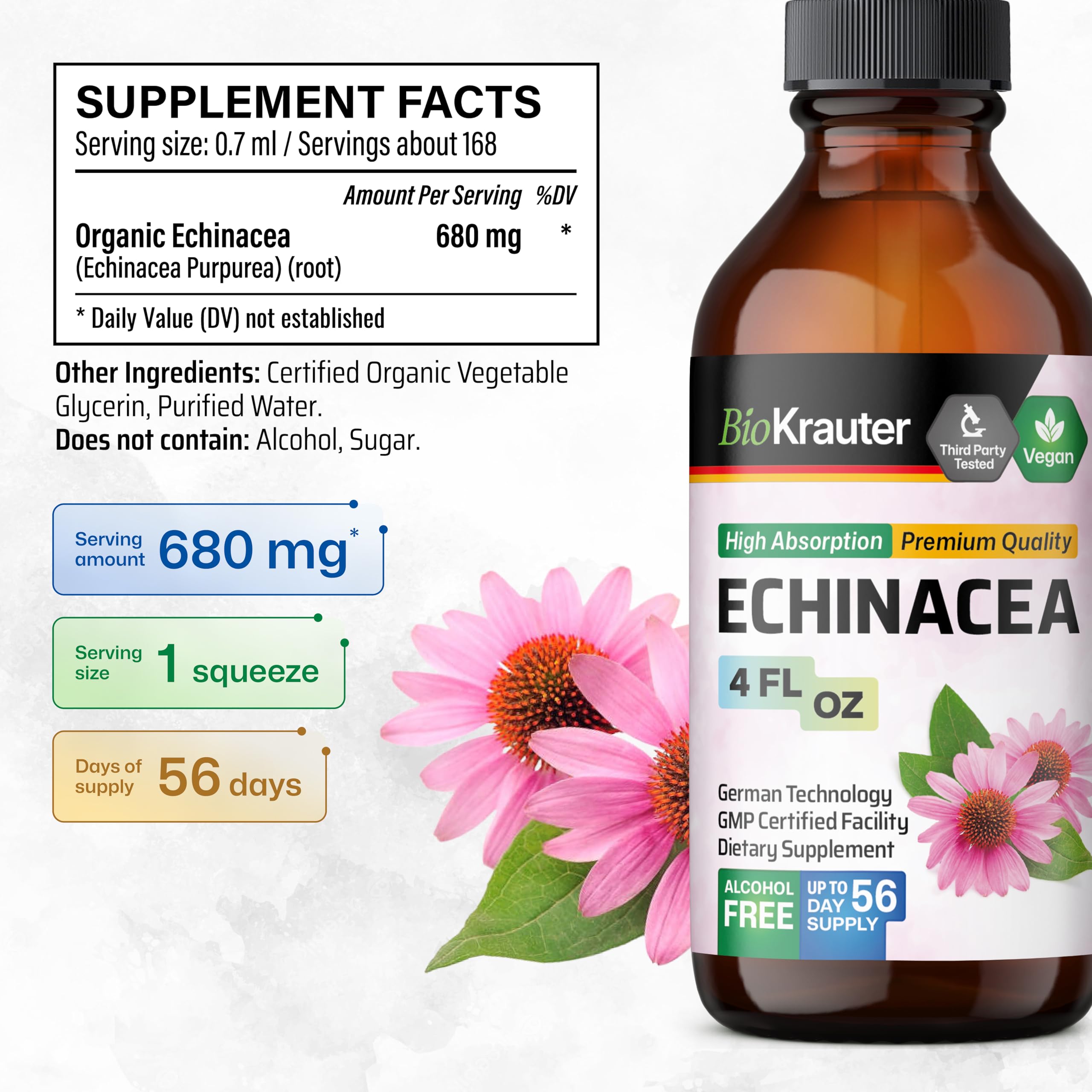 BIO KRAUTER Echinacea Tincture with dropper
