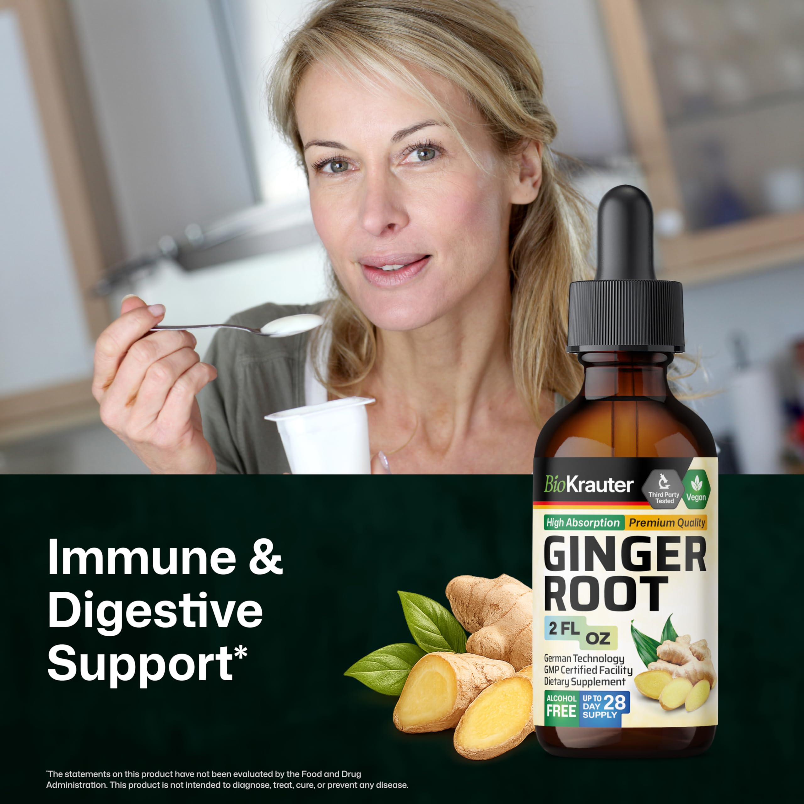 BIO KRAUTER Ginger Drops bottle with label