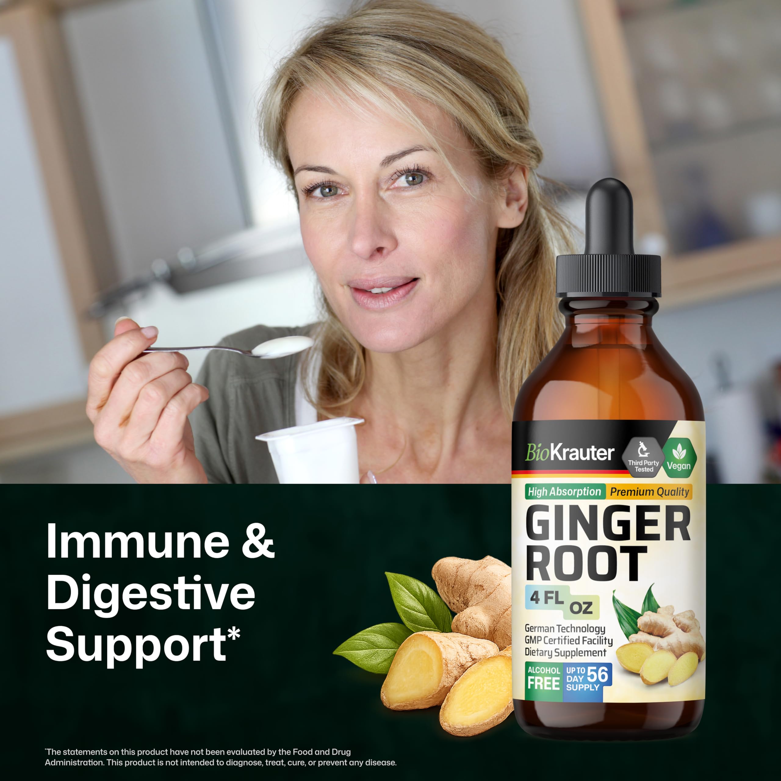 BIO KRAUTER Ginger Drops bottle with label
