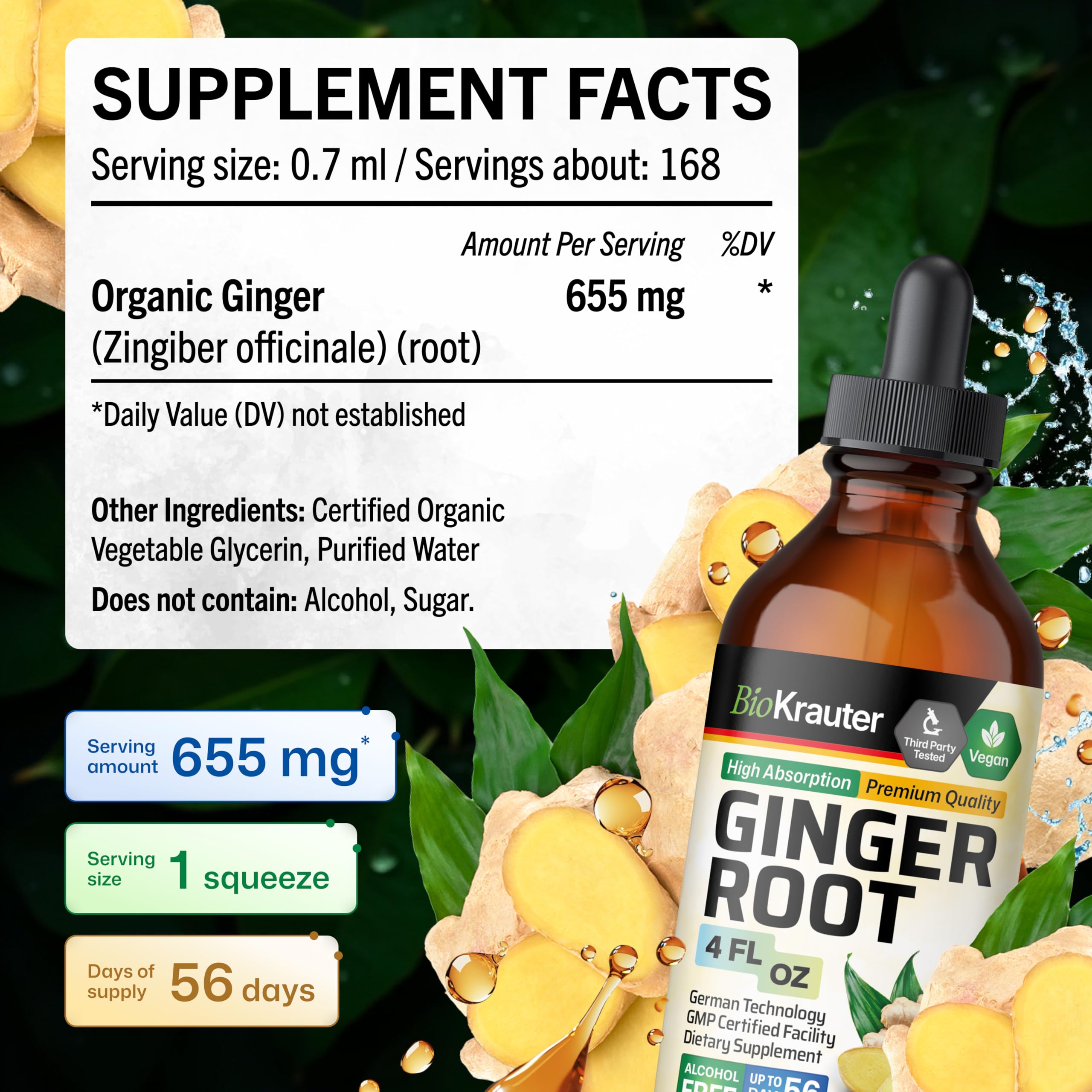 BIO KRAUTER Ginger Drops with fresh ginger root