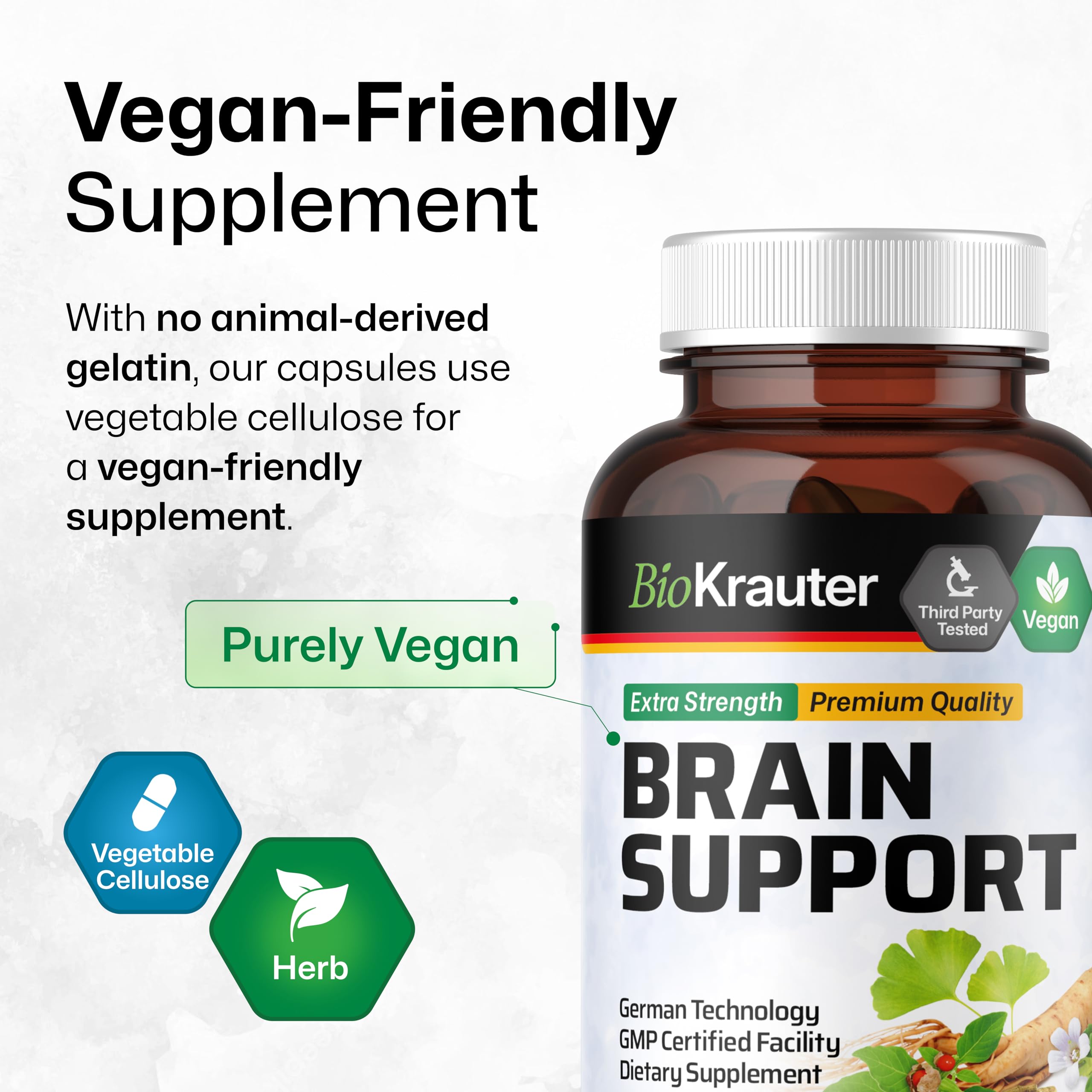 BIO KRAUTER Ginkgo Biloba Brain Support Capsules in a lifestyle setting