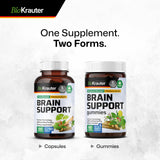 BIO KRAUTER Ginkgo Biloba Brain Support Capsules with water glass