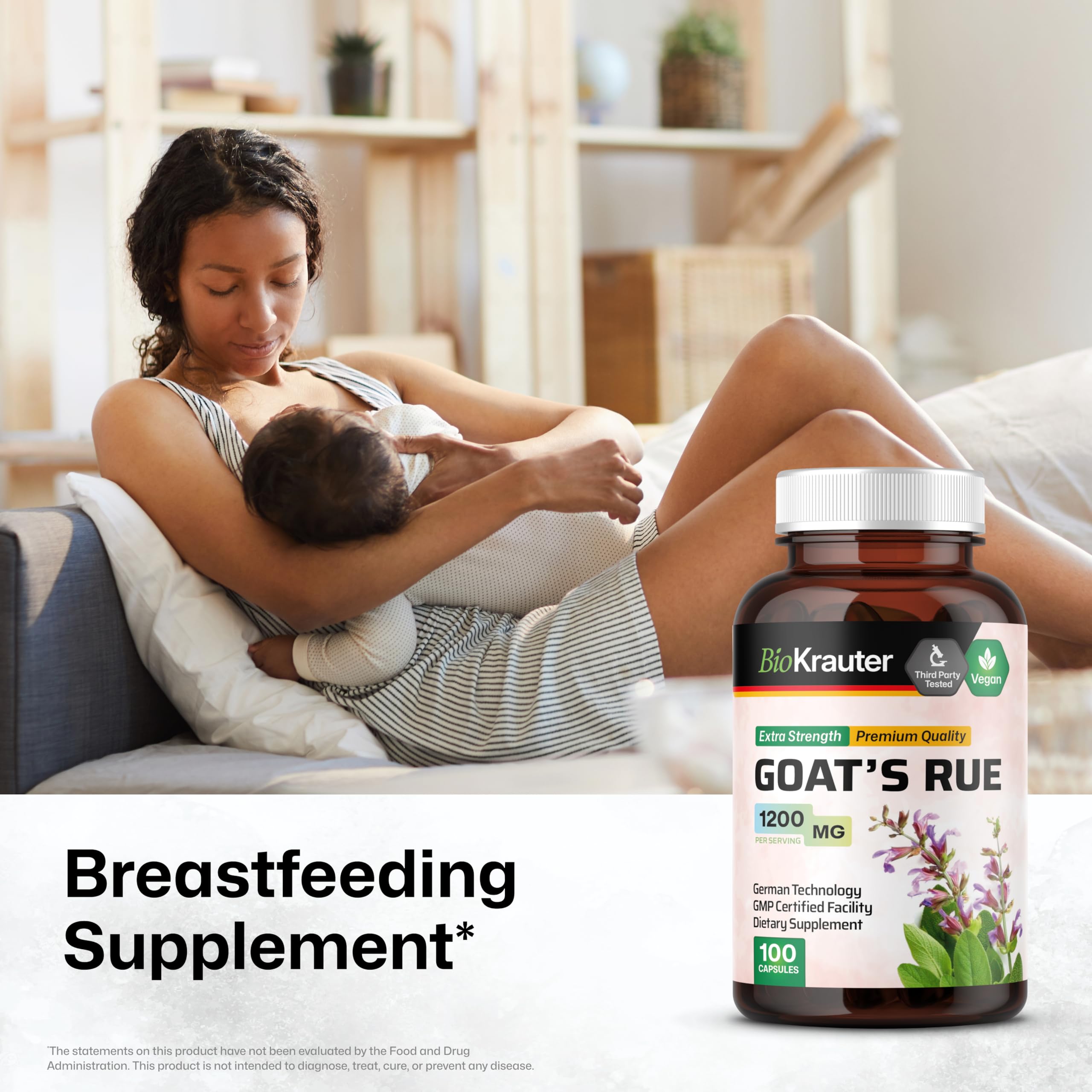 BIO KRAUTER Goat's Rue capsules close-up showing 1200mg