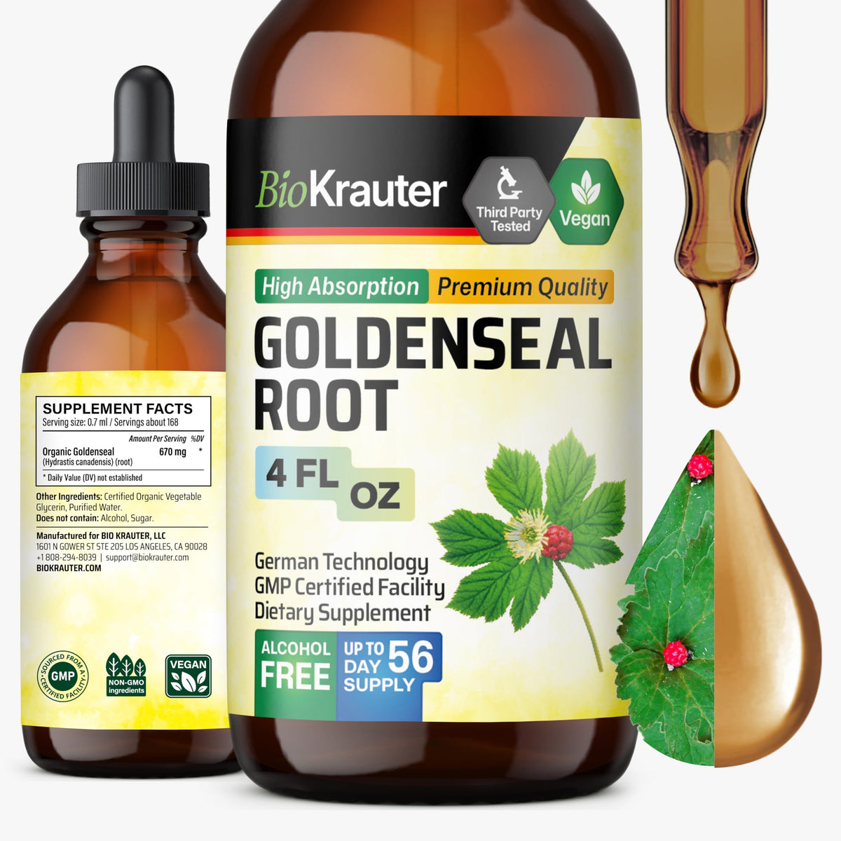 BIO KRAUTER Goldenseal Drops 4 fl oz front view