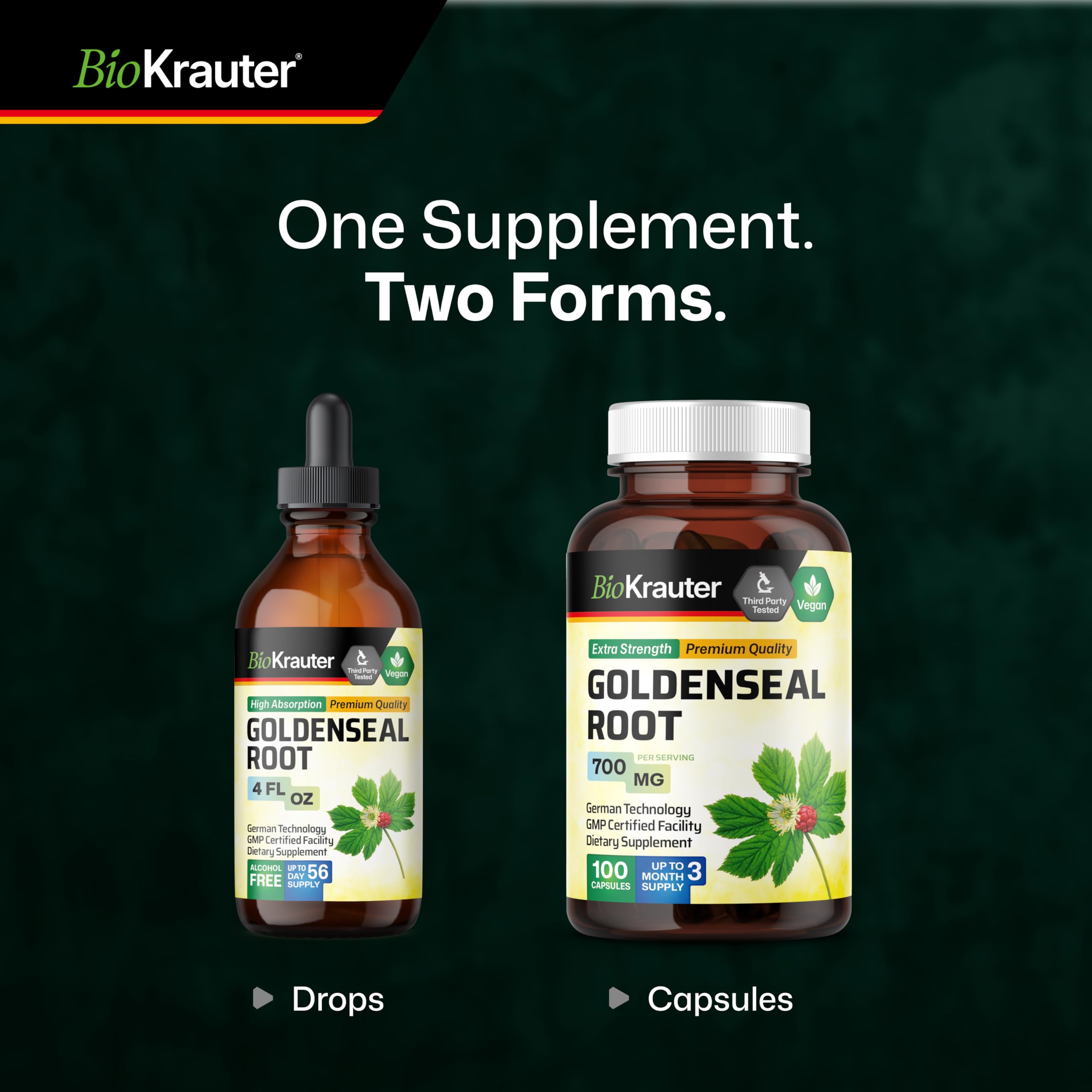 BIO KRAUTER Goldenseal Drops serving suggestion