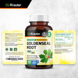 BIO KRAUTER Goldenseal Root Capsules 700mg opened bottle