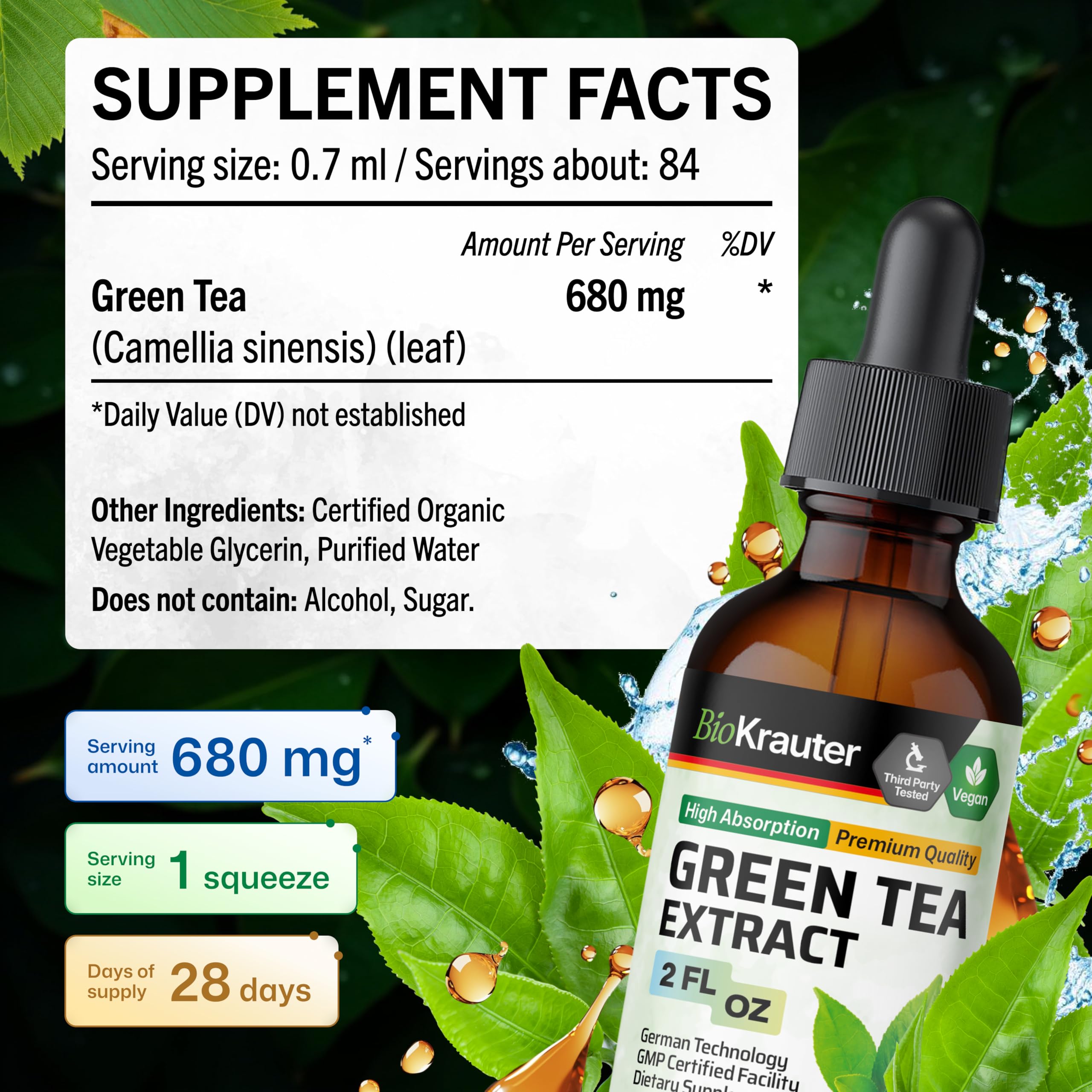 BIO KRAUTER Green Tea Extract Liquid Drops ingredients list