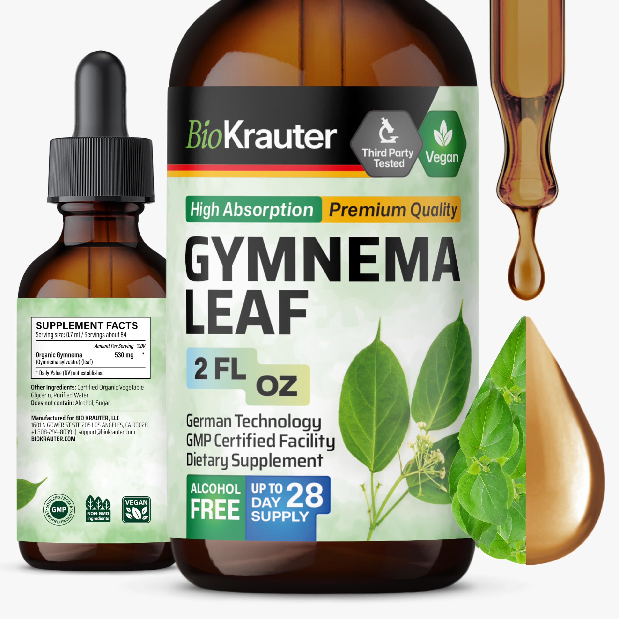 BIO KRAUTER Gymnema Sylvestre Liquid Drops 2 fl oz front view