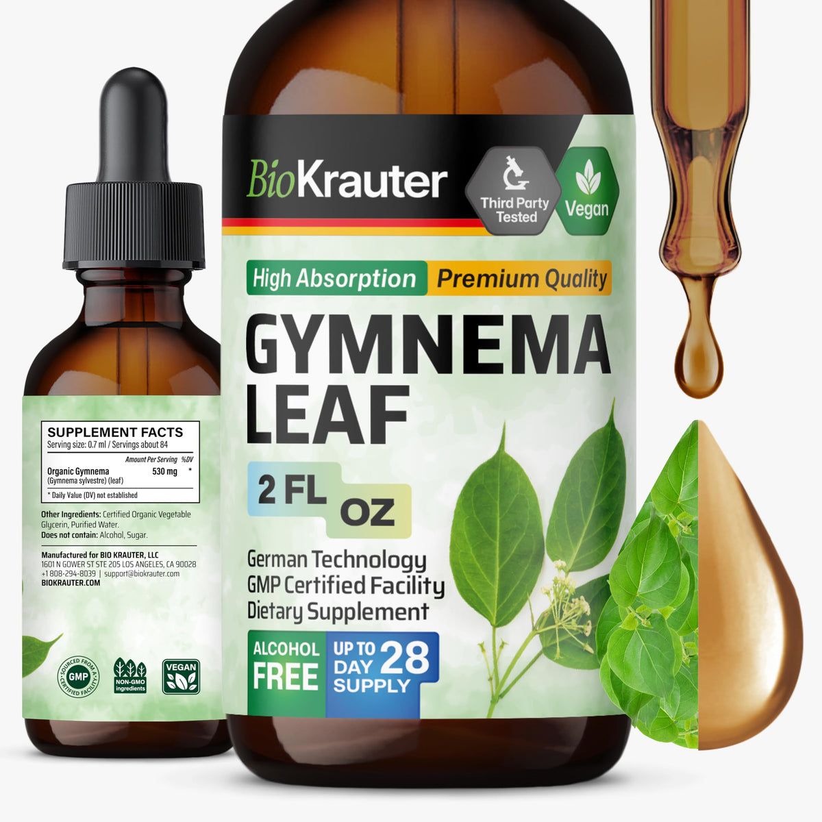 BIO KRAUTER Gymnema Sylvestre Liquid Drops 2 fl oz front view