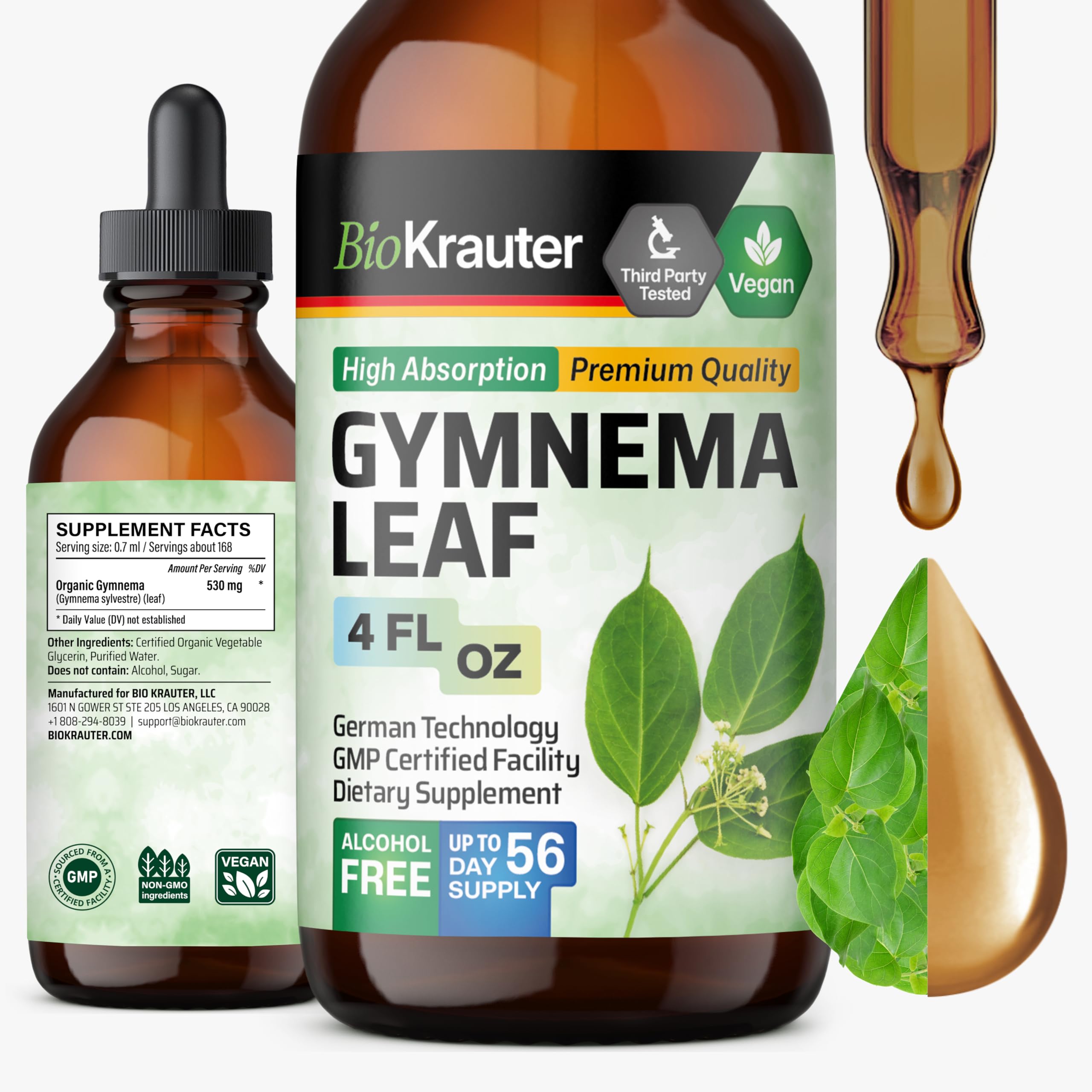 BIO KRAUTER Gymnema Sylvestre Liquid Drops 4 fl oz front view