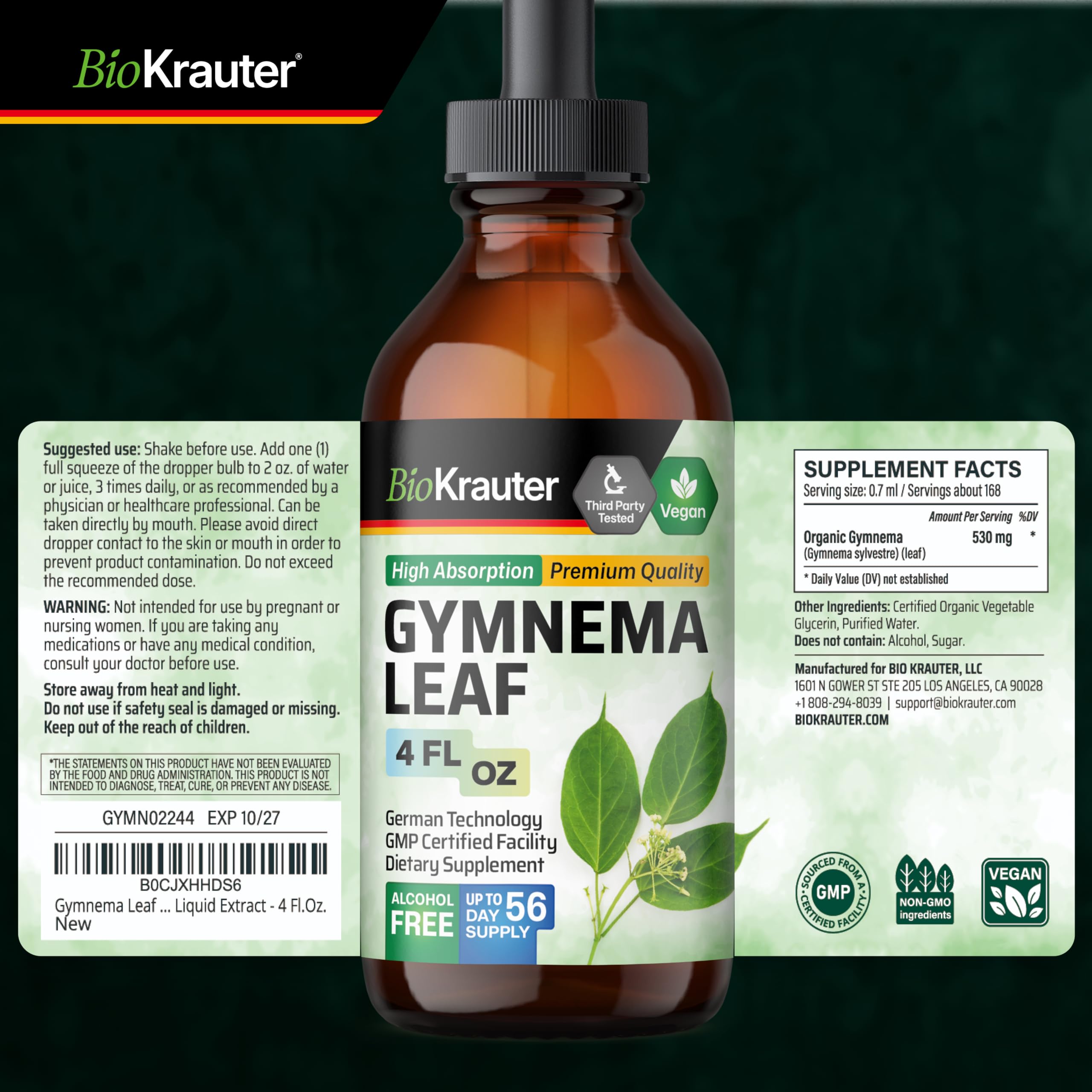 BIO KRAUTER Gymnema Sylvestre Liquid Drops 4 fl oz lifestyle shot