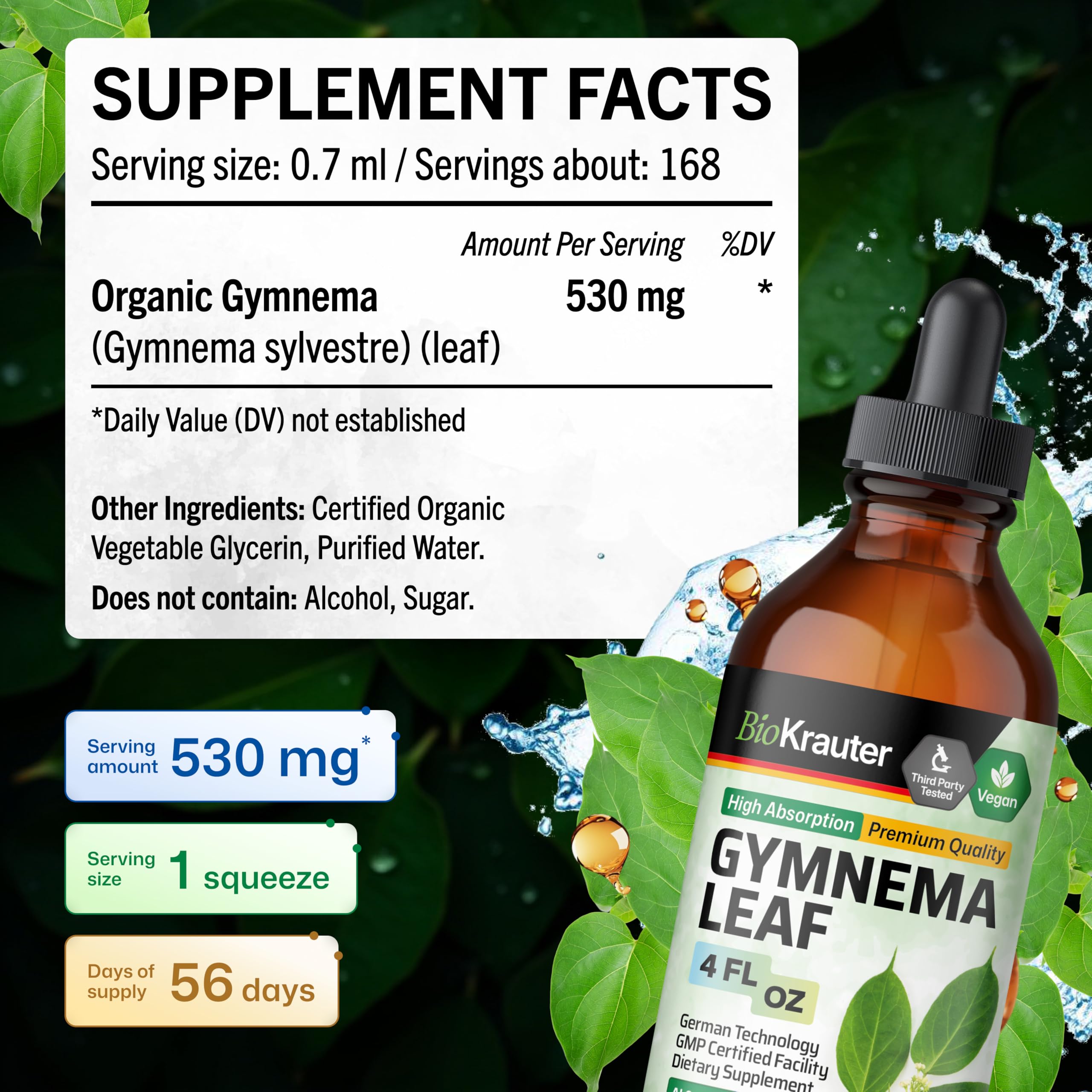 BIO KRAUTER Gymnema Sylvestre Liquid Drops 4 fl oz packaging