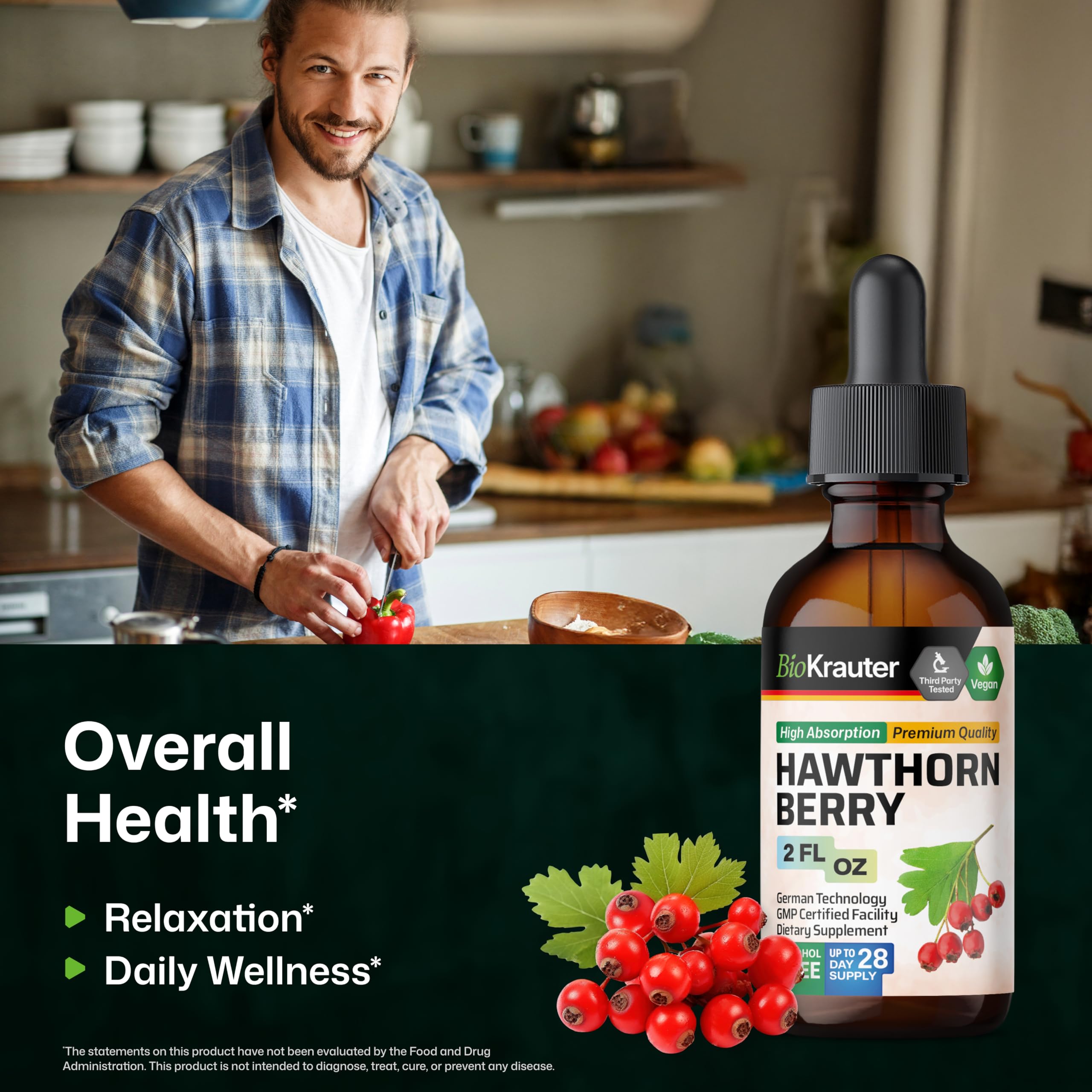 BIO KRAUTER Hawthorn Drops bottle with label
