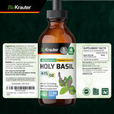 BIO KRAUTER Holy Basil Liquid Extract bottle with glass