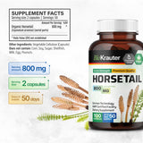 BIO KRAUTER Horsetail Extract Silica Capsules open bottle with capsules