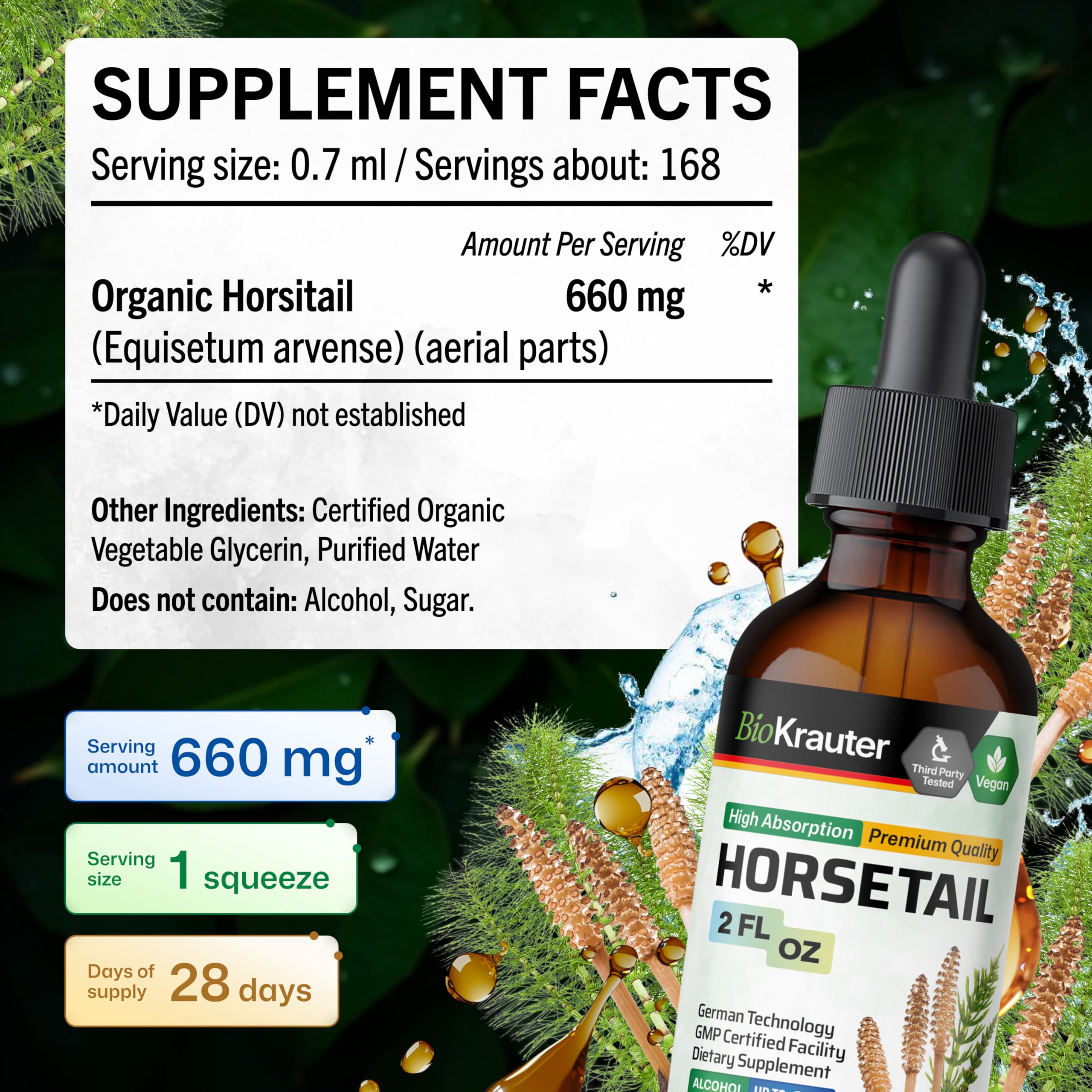 BIO KRAUTER Horsetail Extract Tincture ingredients list