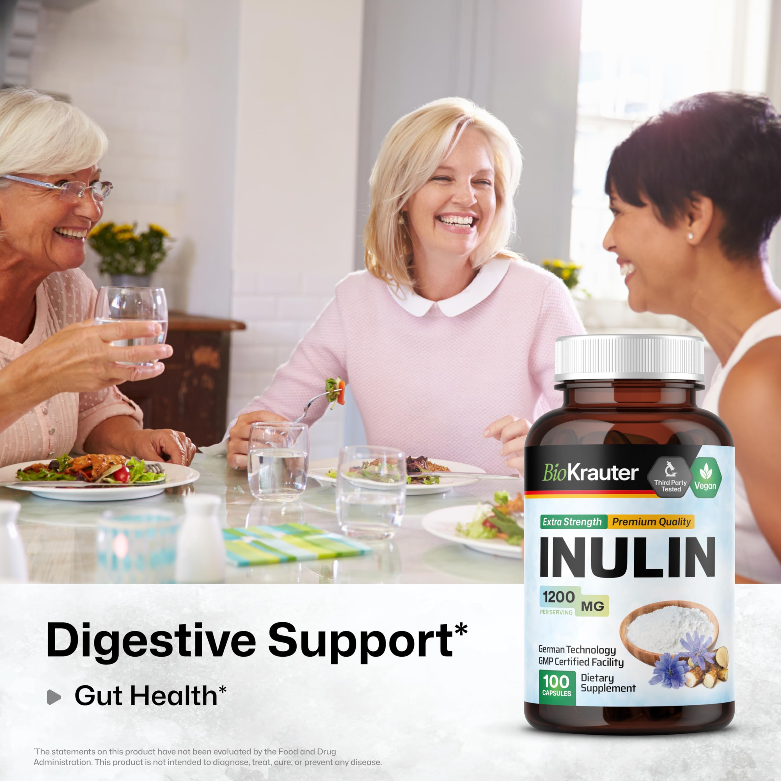 BIO KRAUTER Inulin Capsules bottle side view