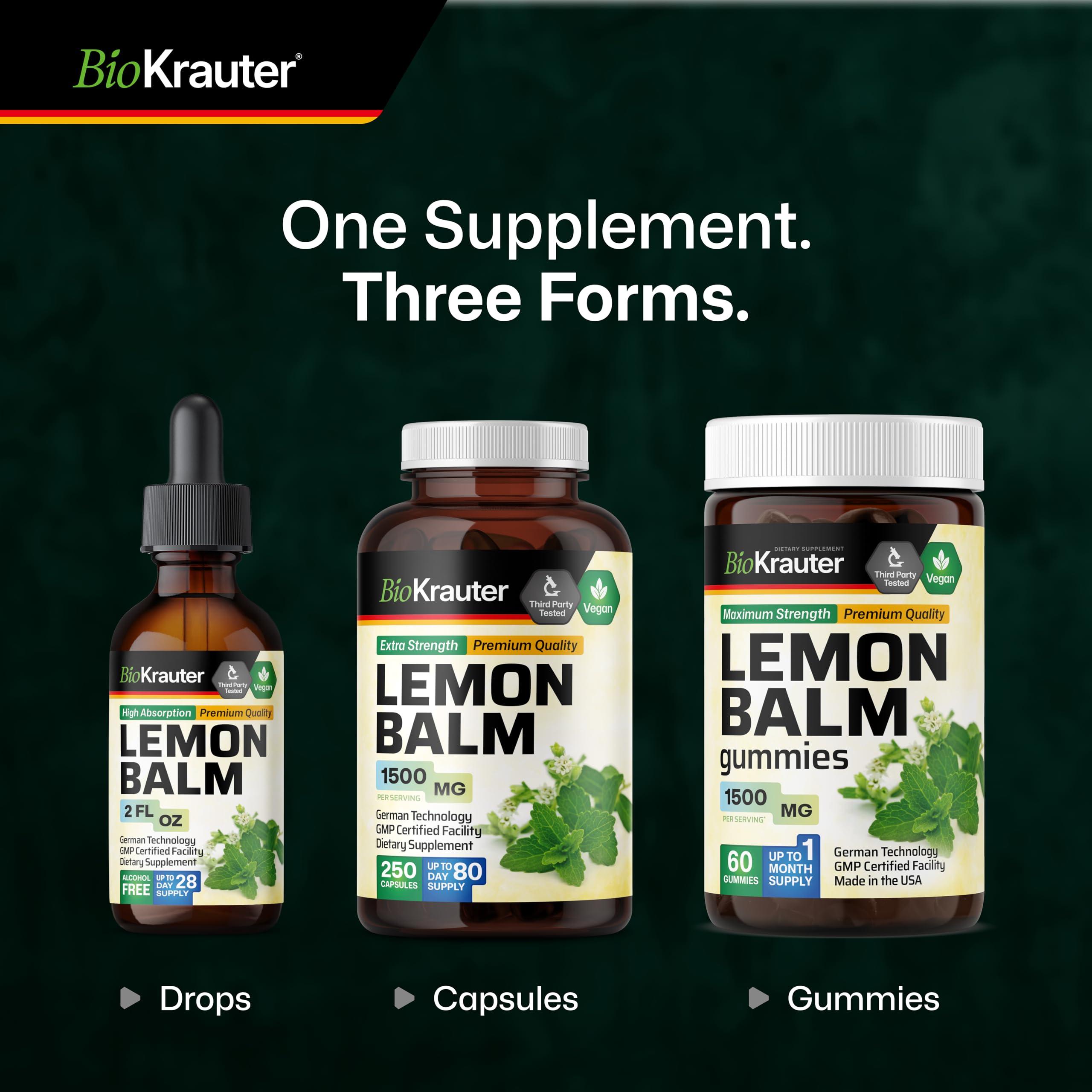 BIO KRAUTER Lemon Balm Drops 680mg packaging details