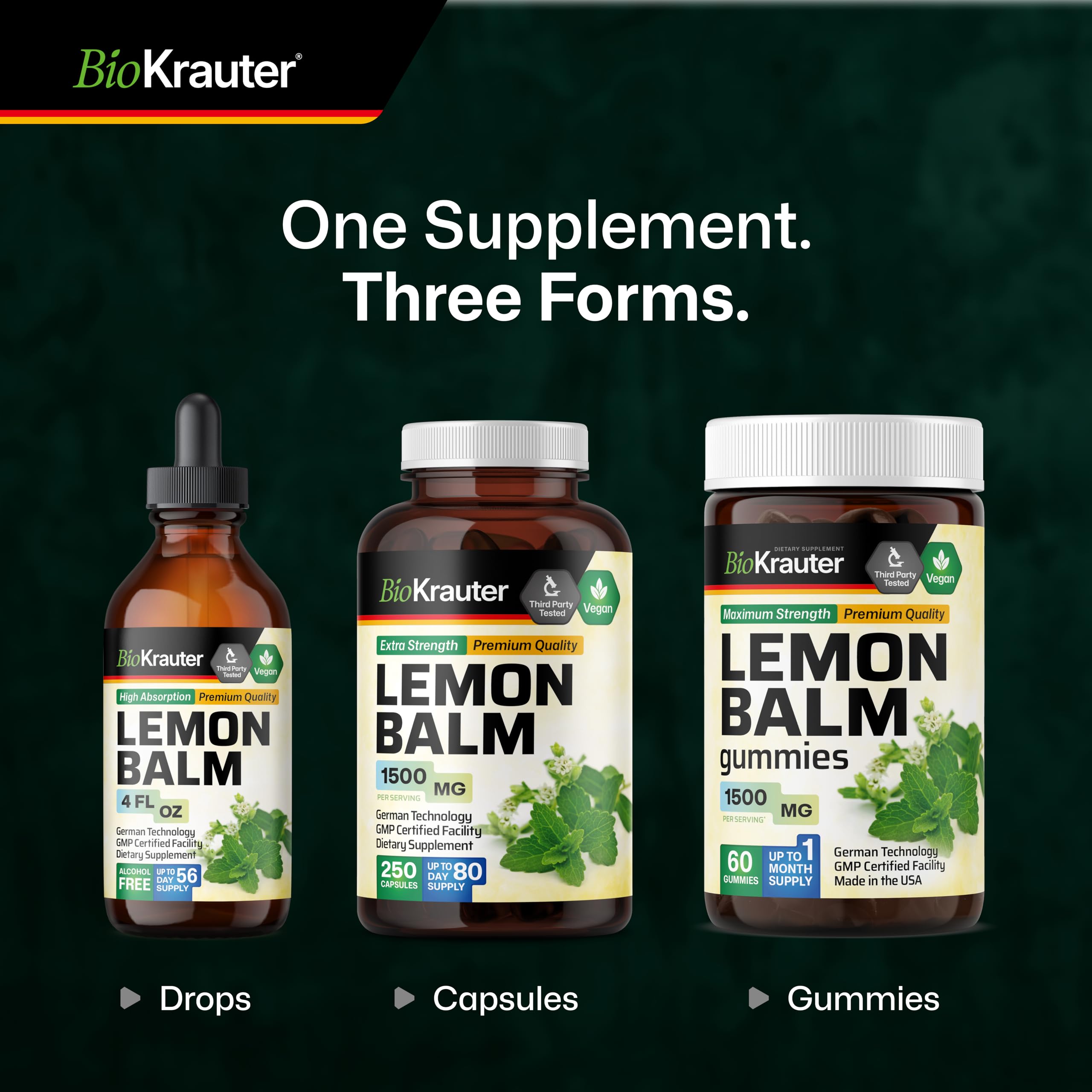 BIO KRAUTER Lemon Balm Drops bottle dimensions