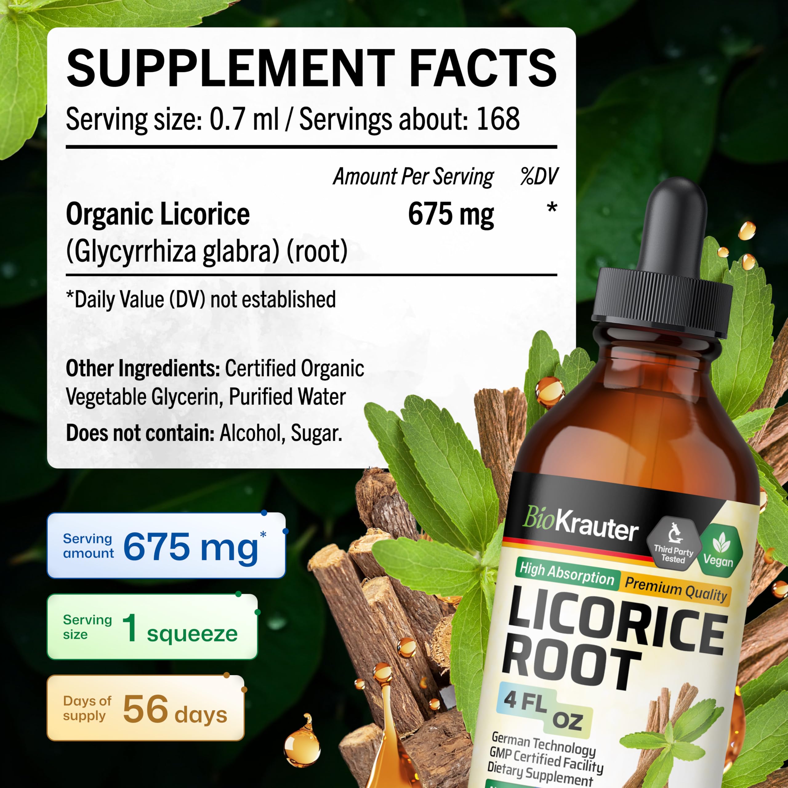 BIO KRAUTER Licorice Root Tincture dropper close-up