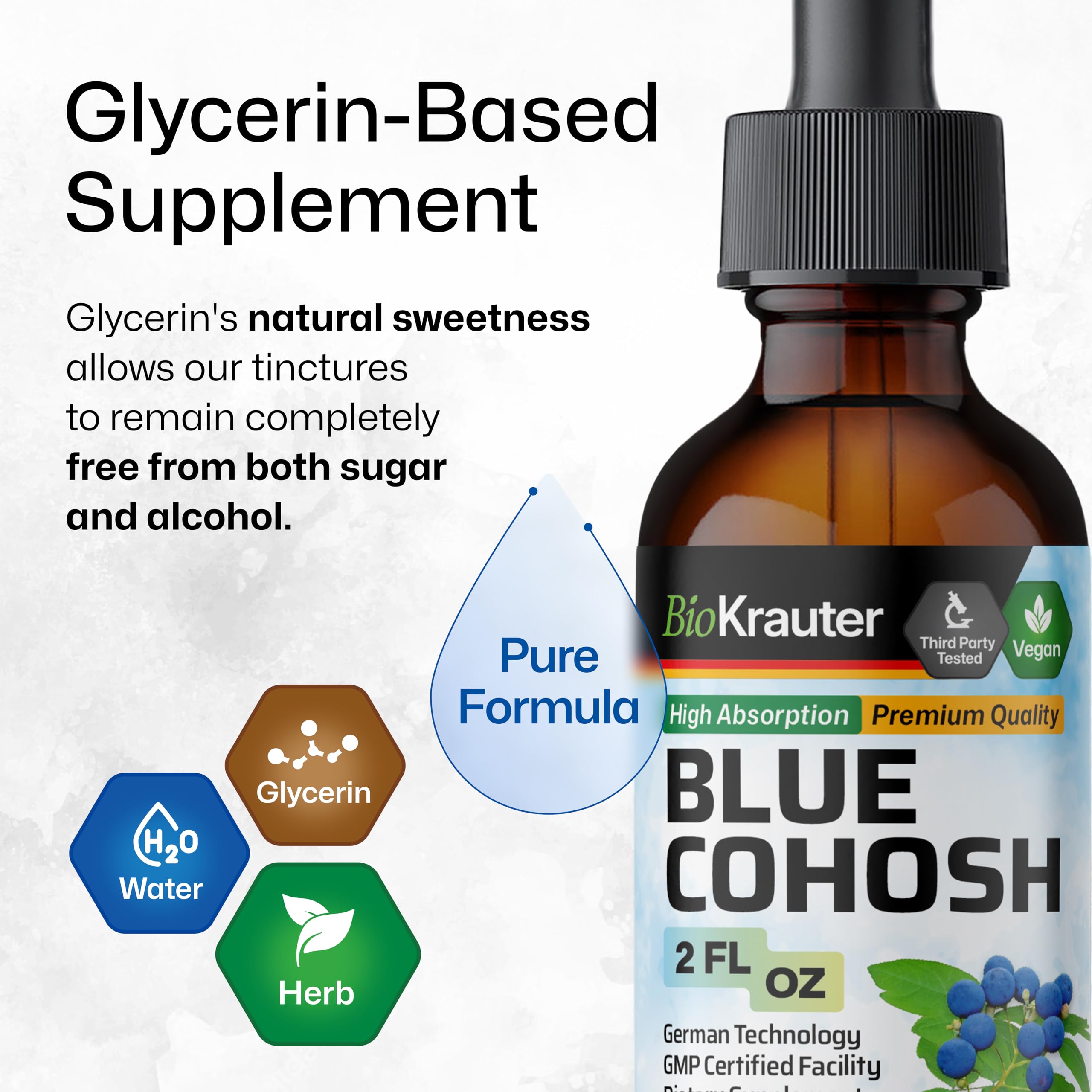 BIO KRAUTER Liquid Blue Cohosh Drops dropper close-up