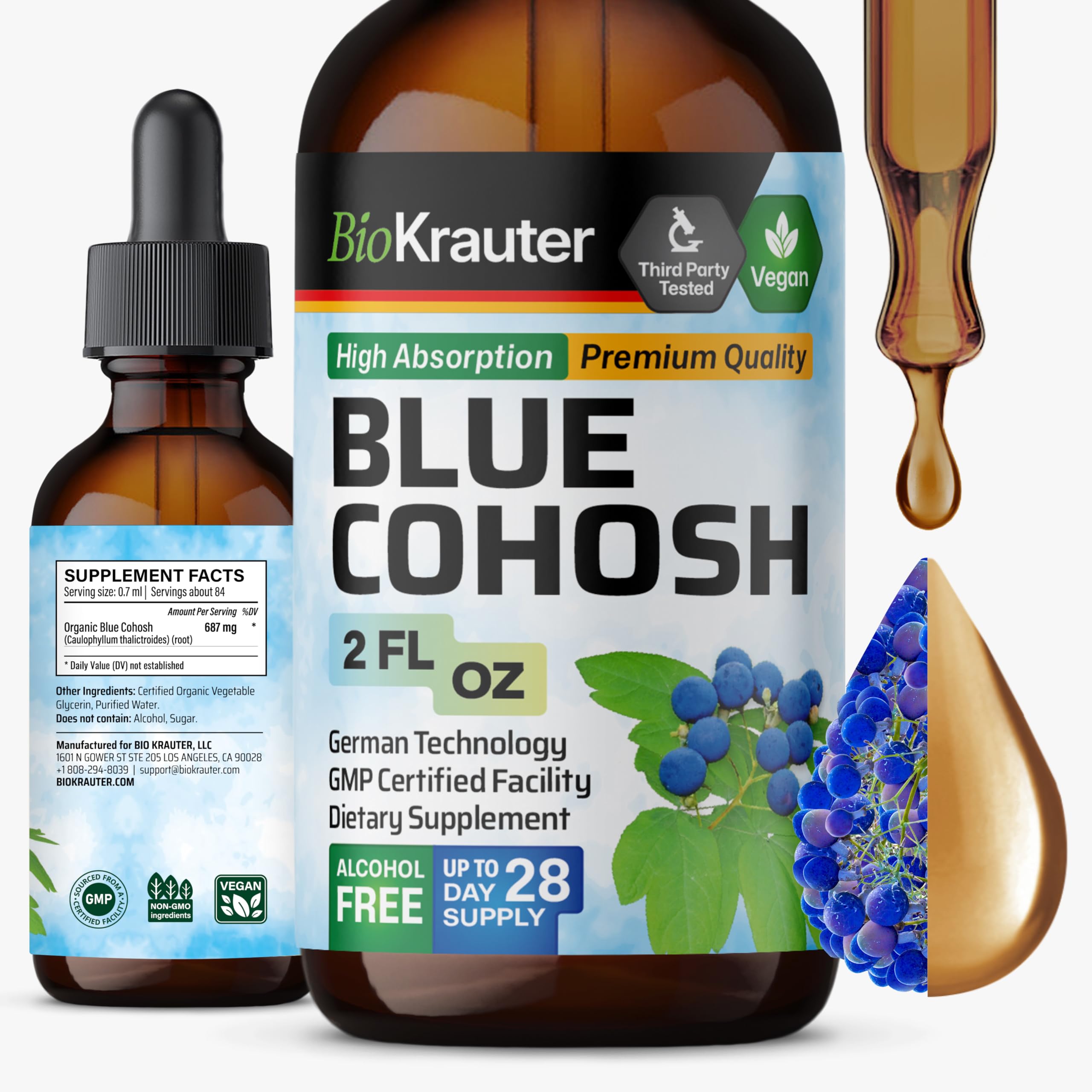 BIO KRAUTER Liquid Blue Cohosh Drops front view