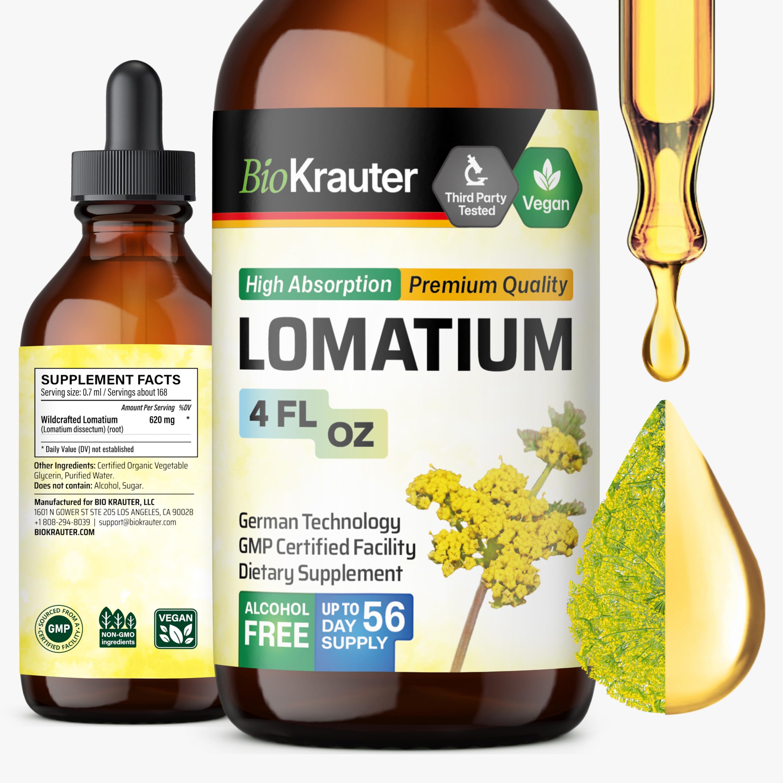 BIO KRAUTER Lomatium Tincture 259g front view