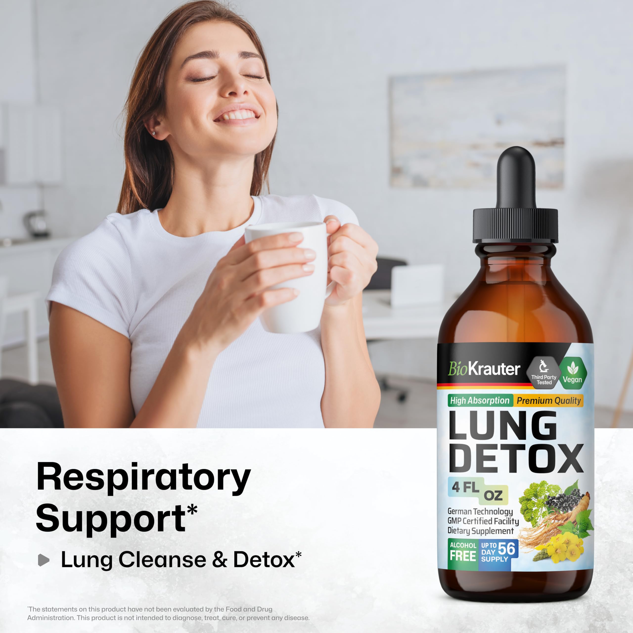 BIO KRAUTER Lung Cleansing Tincture bottle side view