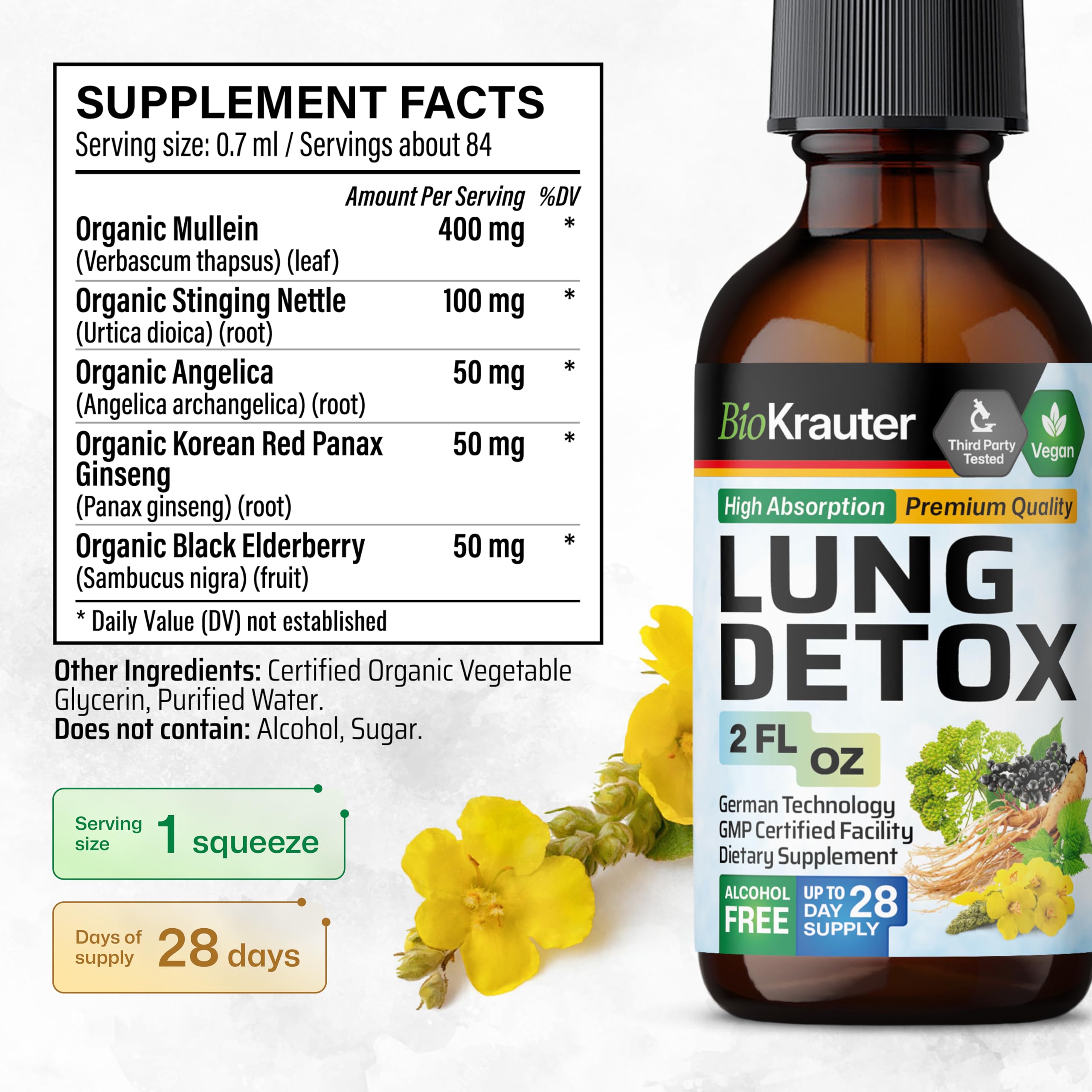 BIO KRAUTER Lung Support Tincture dropper close-up