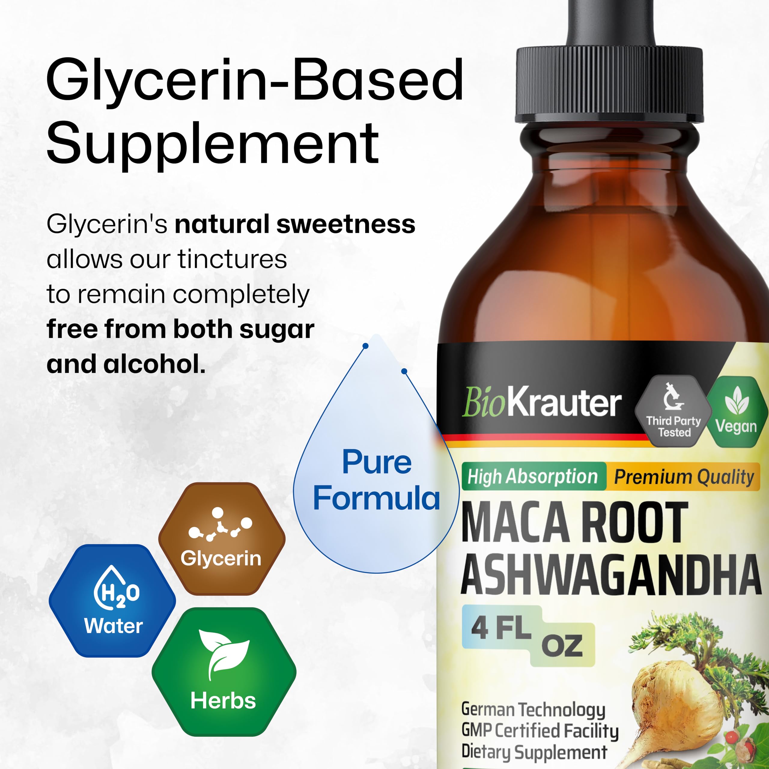 BIO KRAUTER Maca & Ashwagandha Tincture close-up