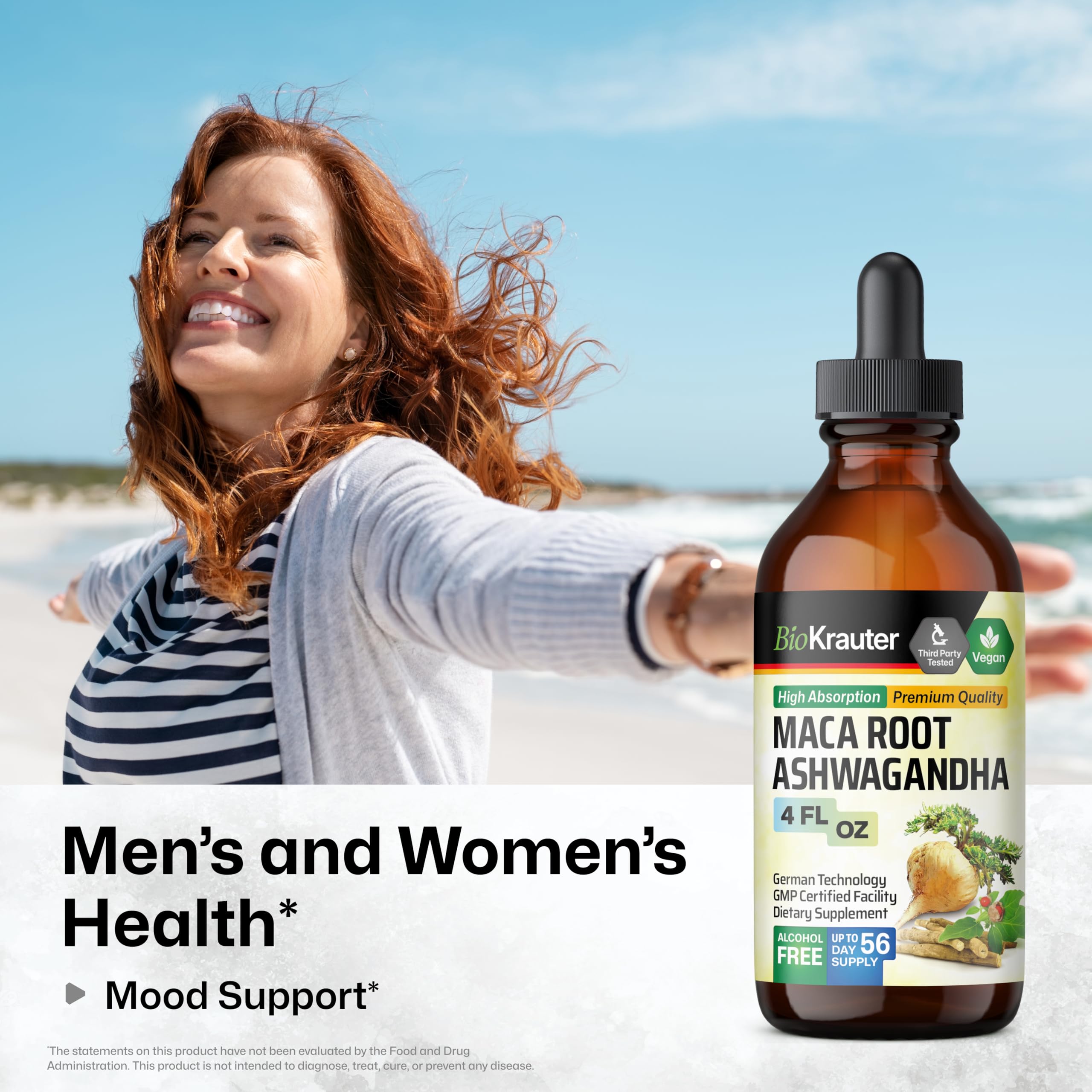 BIO KRAUTER Maca & Ashwagandha Tincture packaging