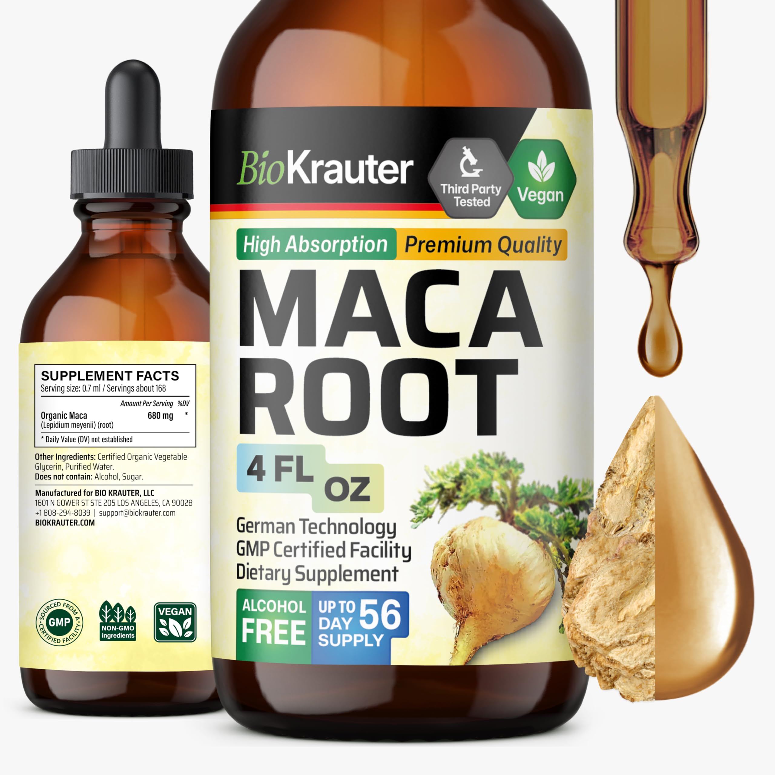 BIO KRAUTER Maca Root Tincture 272g front view