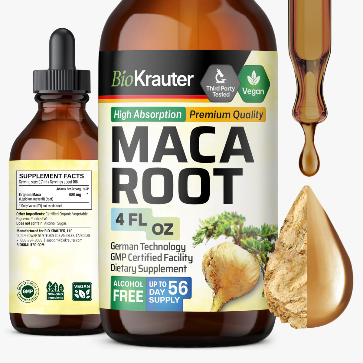 BIO KRAUTER Maca Root Tincture 272g front view