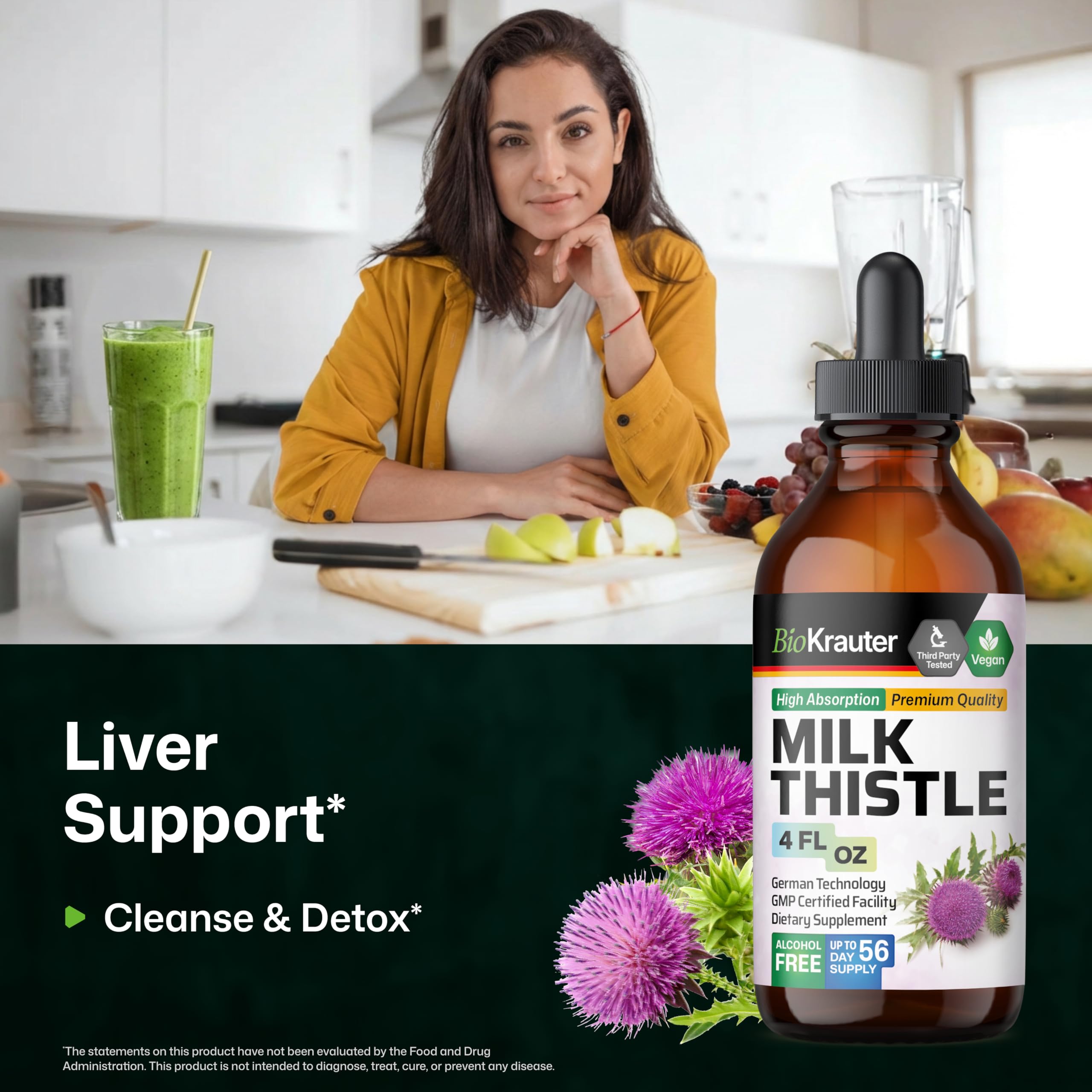 BIO KRAUTER Milk Thistle Drops ingredients list on packaging