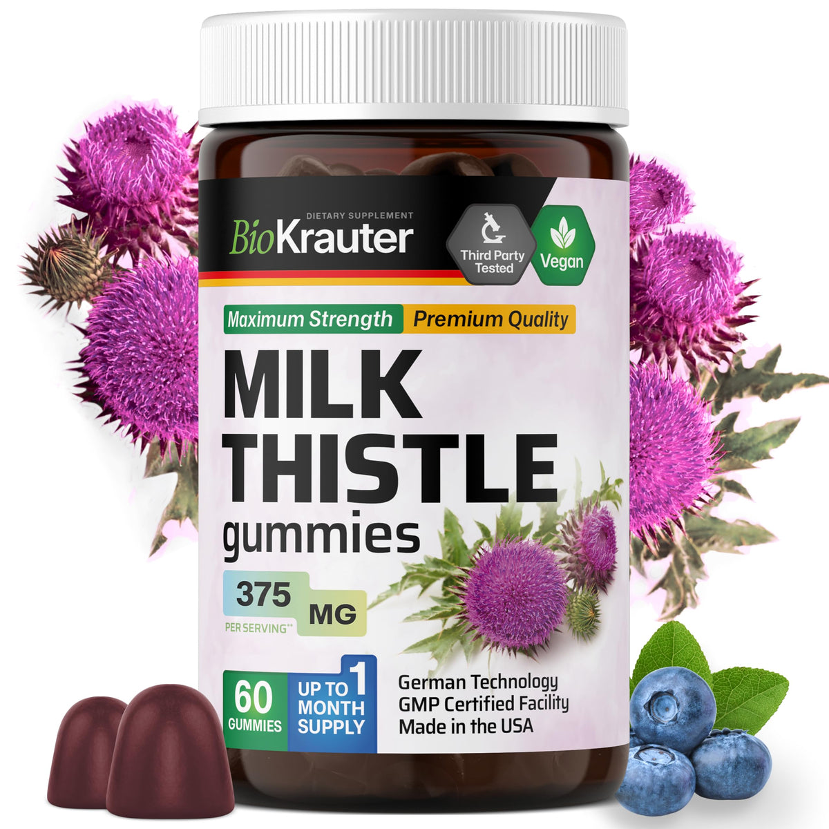 BIO KRAUTER Milk Thistle Gummies front view packaging