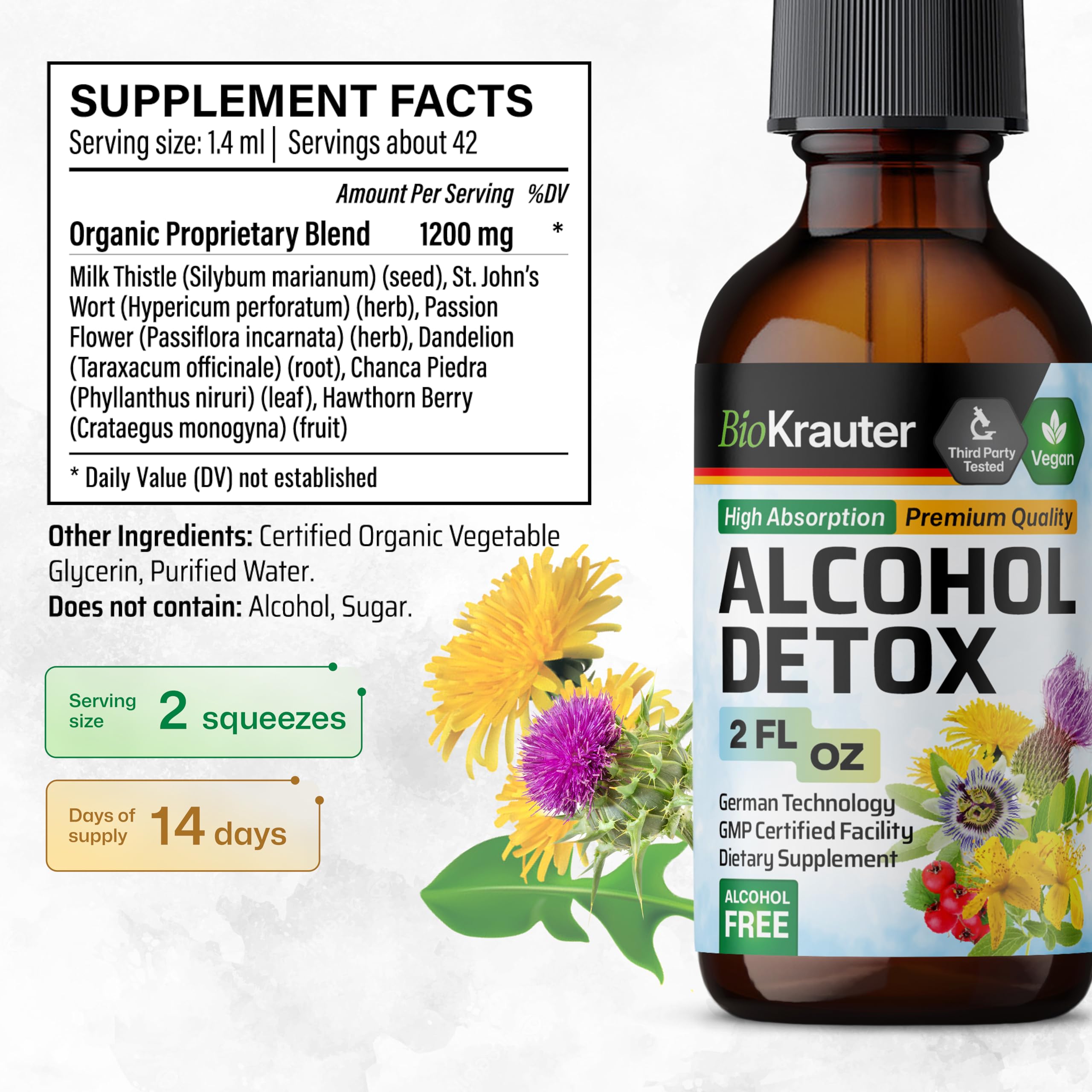 BIO KRAUTER Milk Thistle Tincture 57g with dropper