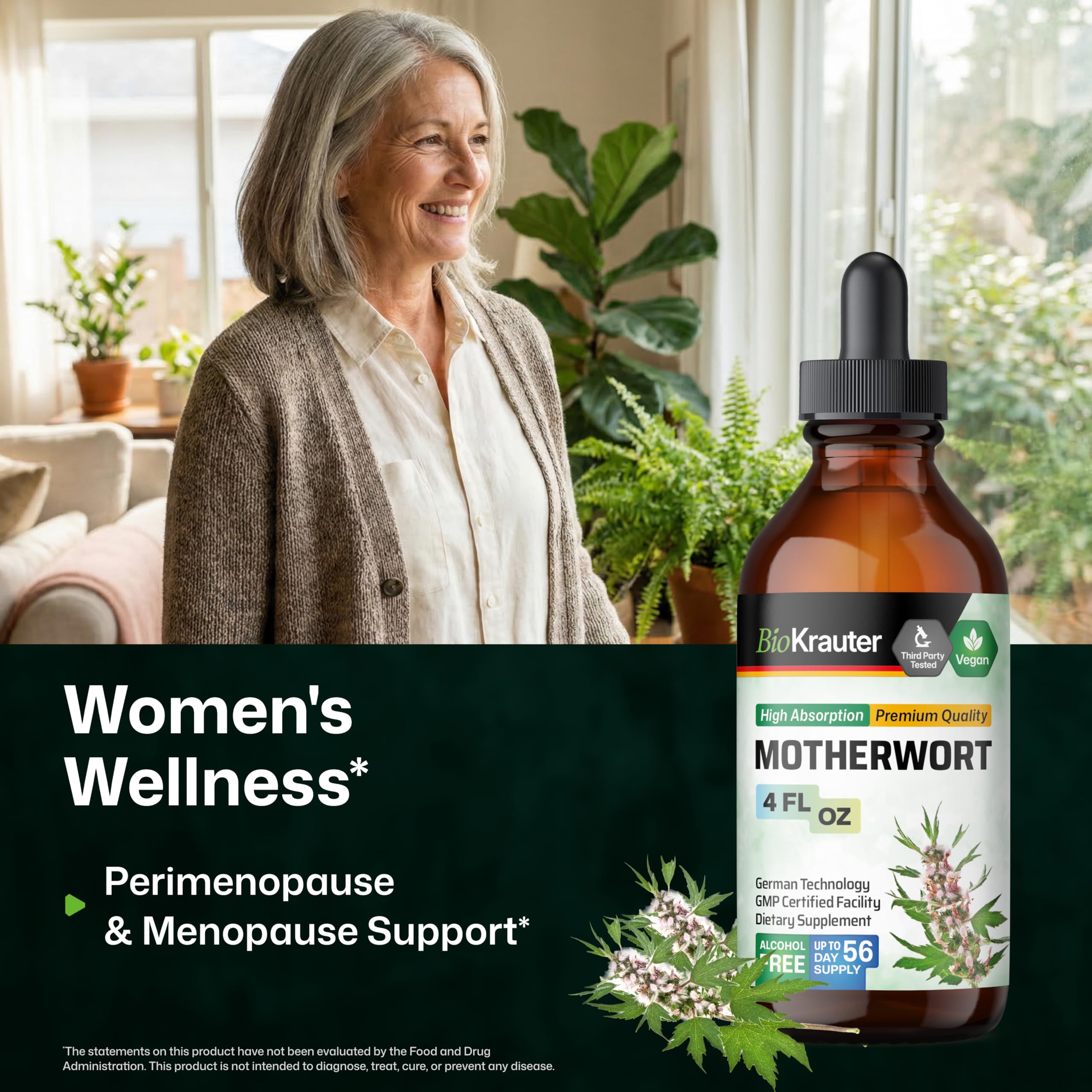 BIO KRAUTER Motherwort Liquid Extract bottle with label