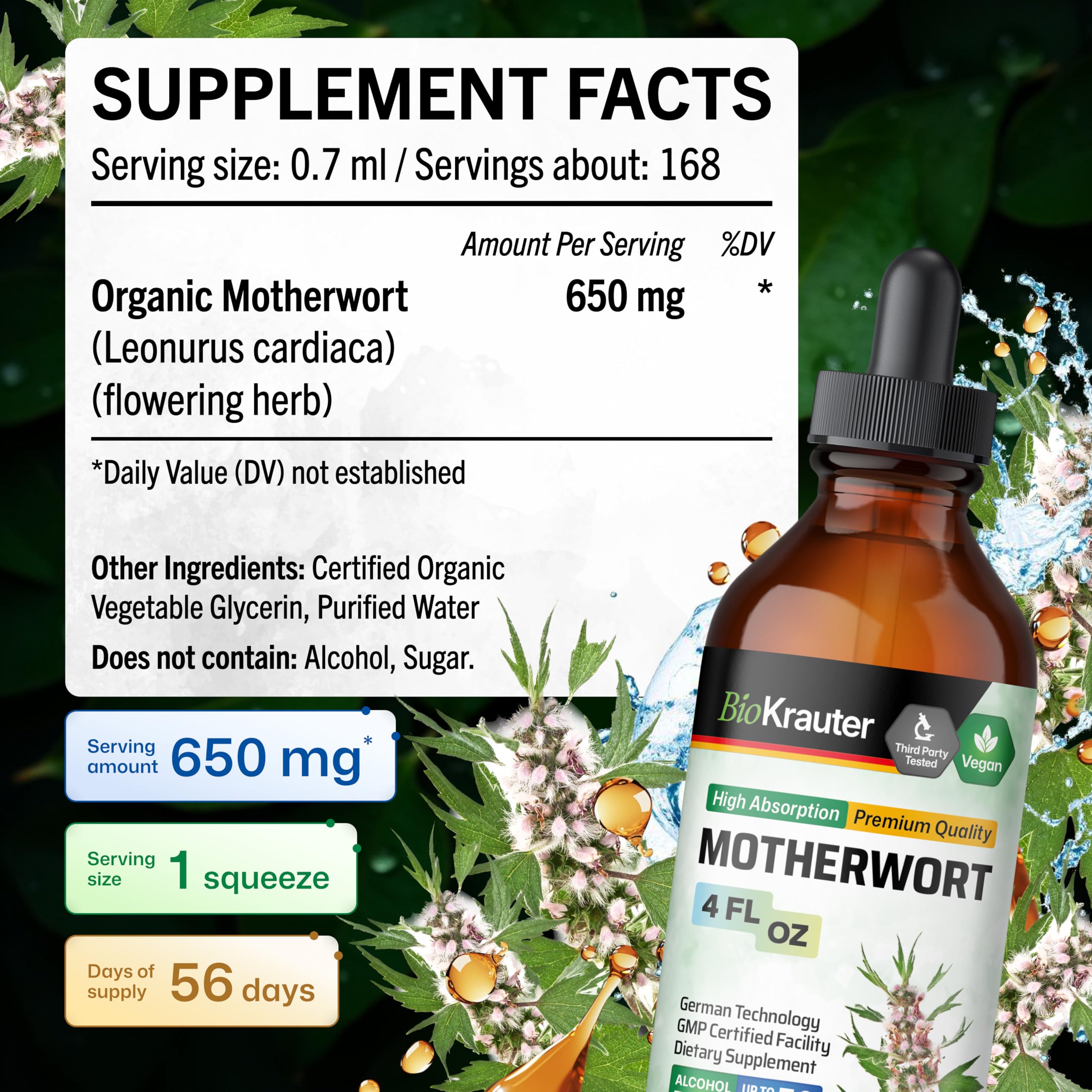 BIO KRAUTER Motherwort Liquid Extract in lifestyle setting